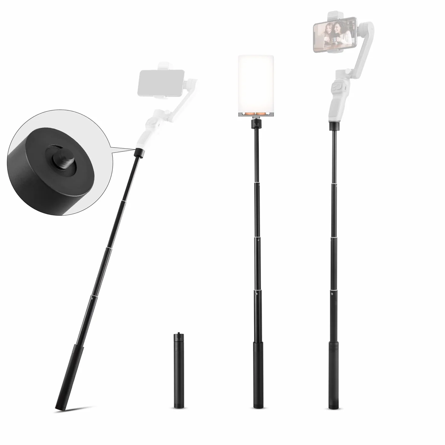 Przedłużacz gimbala 29-calowy regulowany do DJI OM 5 4 SE 3 Hohem iSteady X X2 Mobile Plus Smooth 5S 5 Q4 Q3 GoPro Vlog Pocket Go 2 EVO Action Camera ZHIYUN