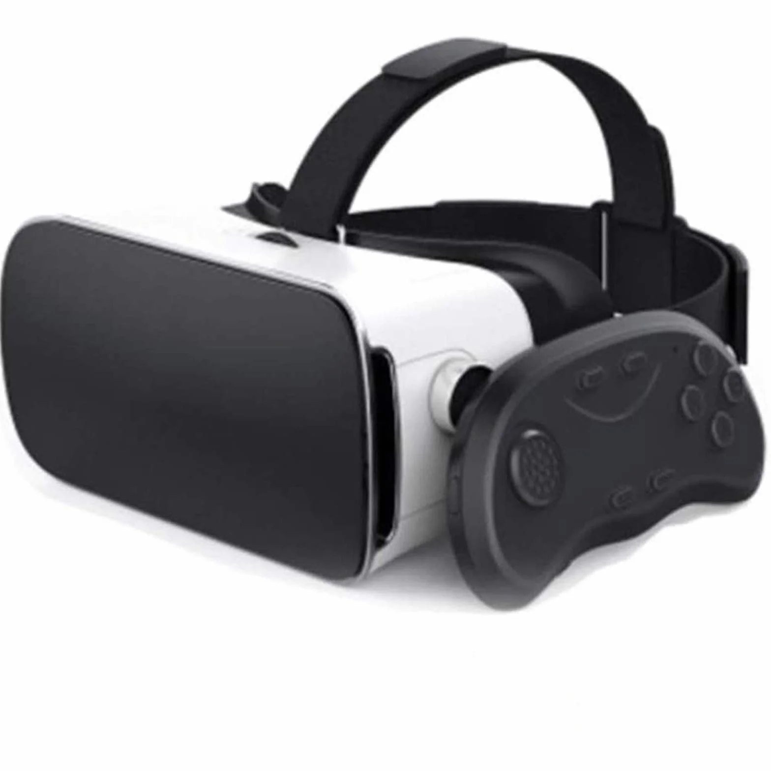 Virtual Reality, Okulary 3D VR z kontrolerem Bluetooth i słuchawkami 100° FOV, kompatybilne z iPhone i Androidem, wygodne i regulowane słuchawki VR