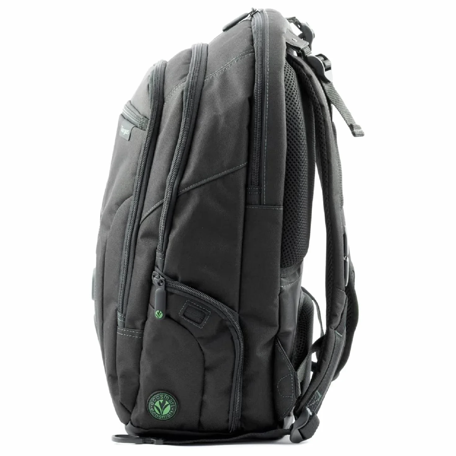 Targus Torba na laptopa, pasuje do laptopów o przekątnej do 15,6 cala i pojemności 27 l, ekologiczny plecak wykonany z butelek z recyklingu, trwały, przyjazny dla TSA - czarny