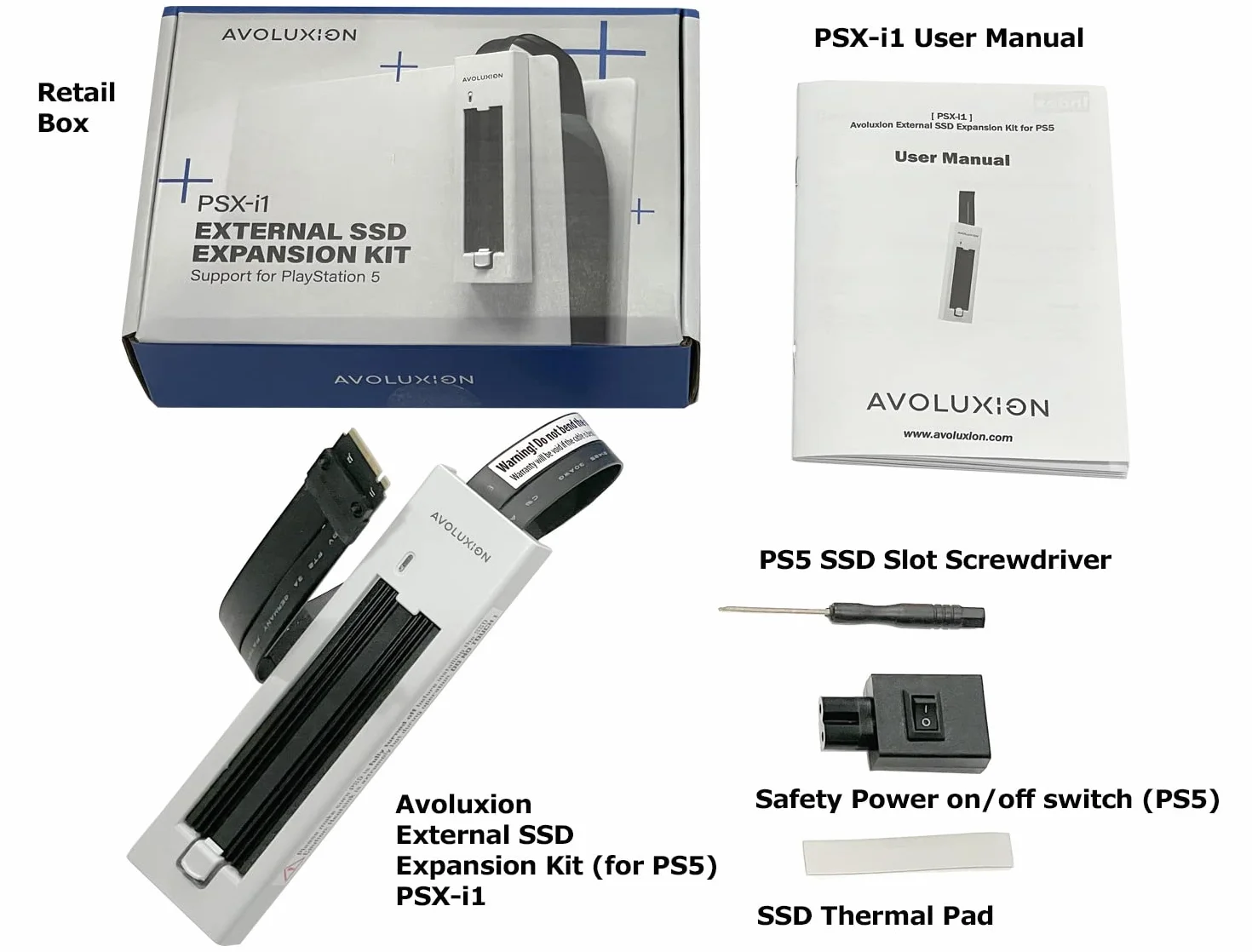 Zewnętrzny zestaw rozszerzeń SSD z radiatorem SSD do konsoli do gier PS5 (PSX-i1) – zamień wewnętrzne gniazdo SSD PS5 na zewnętrzny zestaw rozszerzeń SSD - 2 lata gwarancji