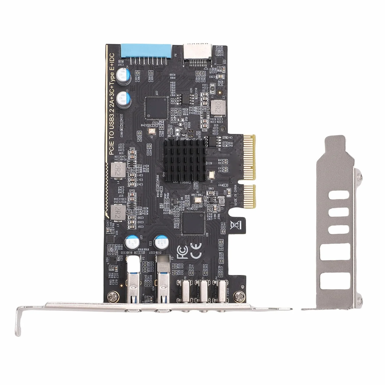 Ejoyous Karta PCIe na USB 3.2 Gen 2 PCB Karta USB C PCIe 10 Gb/s 5-portowa Rozbudowa z 3 Typami C i Typami A do Przechowywania Gier na Komputerze Stacjonarnym VR w Systemie OS X