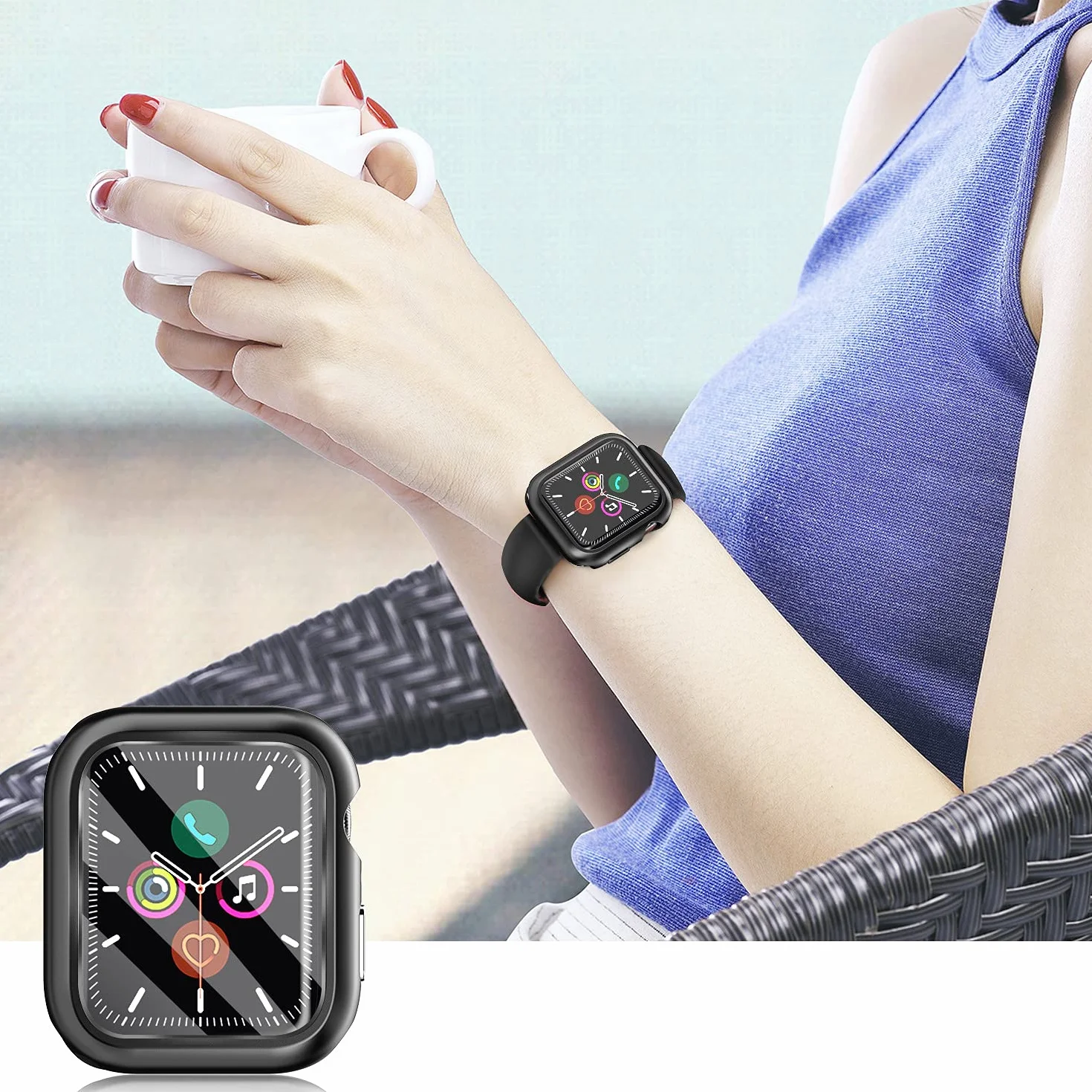 Twarde etui do Apple Watch Series 11 10 42 mm, etui ochronne ze szkła hartowanego, pełna osłona ochronna do IWatch, odporne na wstrząsy, matowe, akcesoria, czerwone, pomarańczowe, żółte, zielone