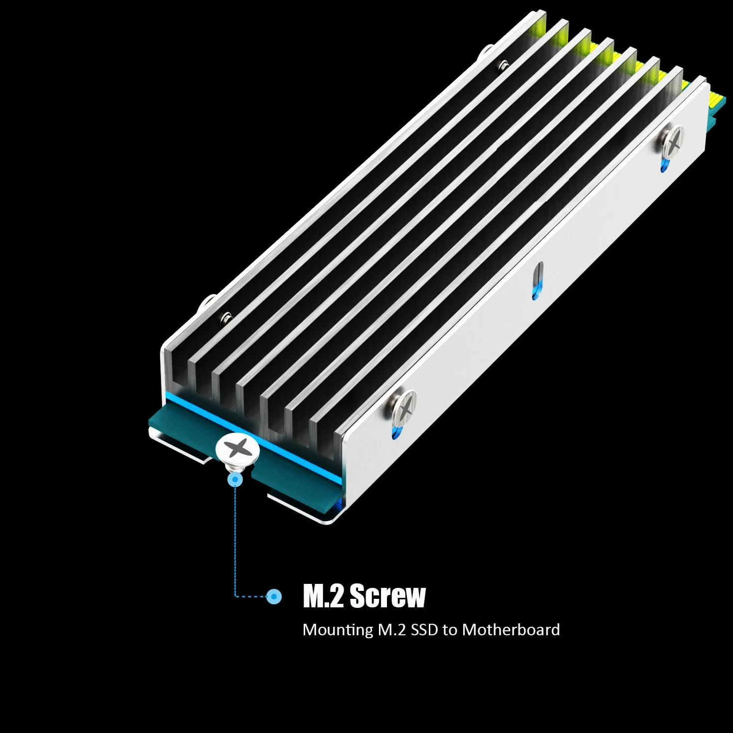 GLOTRENDS M.2 Radiator śrubami M.2 i podkładkami termicznymi do jednostronnych/dwustronnych dysków SSD M.2, instalacja w komputerach PC/PS5/PS5 Slim (2 opakowania)