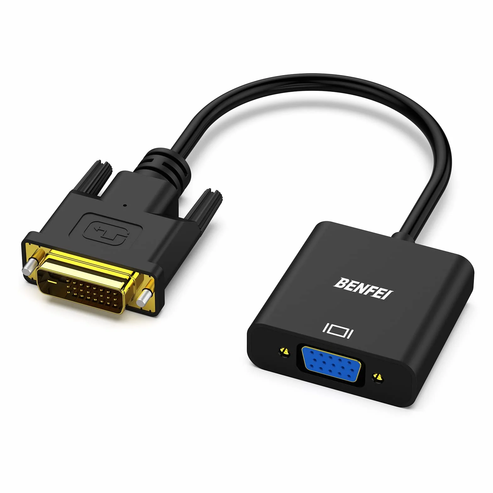 BENFEI Aktywny adapter DVI-D na VGA, adapter DVI-D 24+1 na VGA męski na żeński