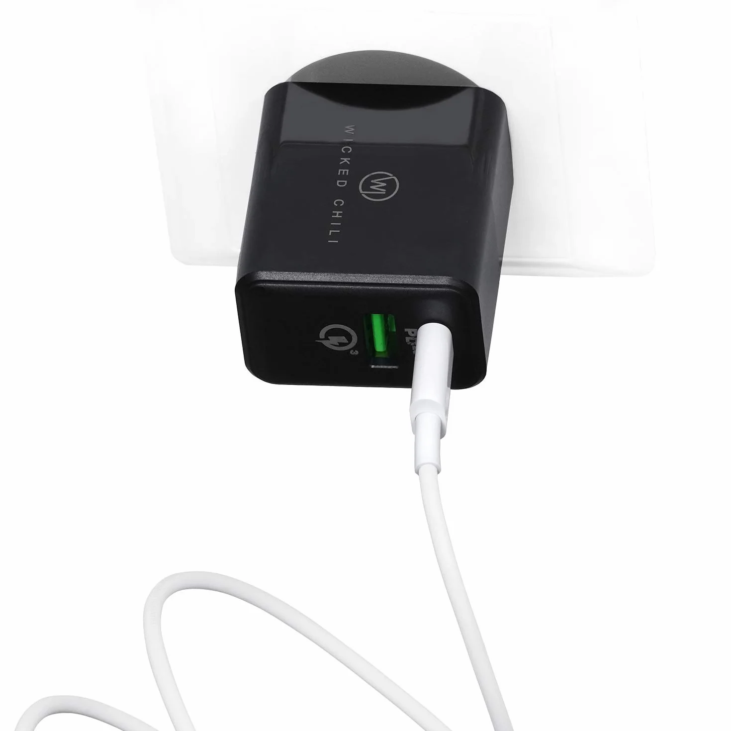 Wicked Chili 2X 20W Dual USB Wall Charger USB-A QC 3.0 + USB-C PD 3.0 - Zestaw 2 szybkich ładowarek, 2 podwójne porty adapterów ładowania kompatybilny z Xiaomi, Samsung, iPhone 13, Magsafe Charger