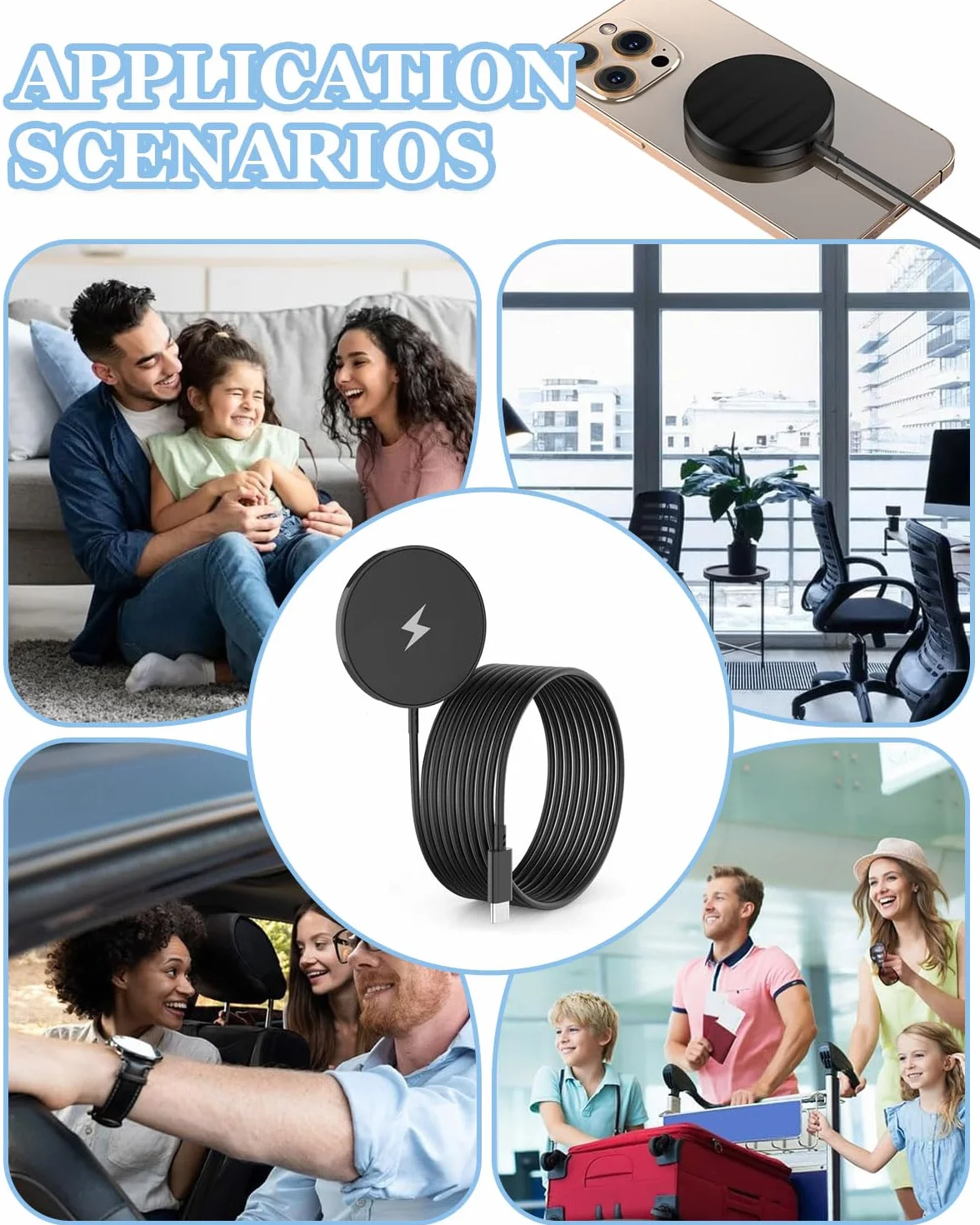 Bezprzewodowa ładowarka do Samsung Galaxy S25 Ultra/S25/S24 FE/S23/S22/S10/Z Flip 7 6, 15 W Maksymalna szybka bezprzewodowa podkładka ładująca dla Google Pixel 9 Pro 8a 7 6 iPhone 16 15 14 13