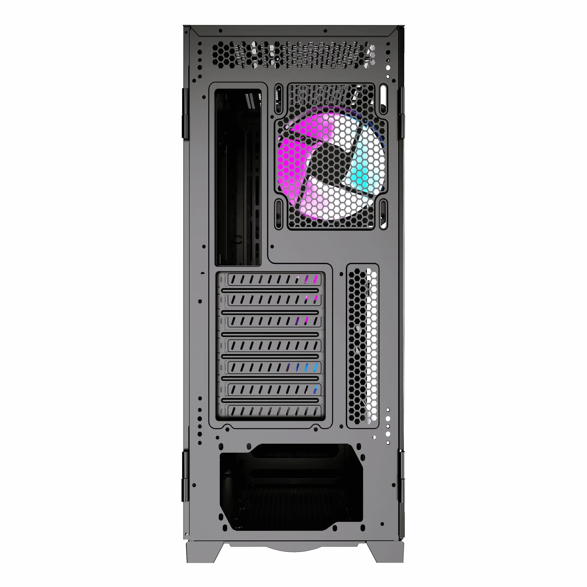 PREYON Obudowa PC Komputerowa Mid Tower Modułowa ARGB Szkło Hartowane Micro ATX Mini ITX Gaming Chłodzenie Wodne USB 2.0 3.0 Magnetyczny Filtr Kurzu 4 Wentylatory Grafika 360mm – Nest Meshy+