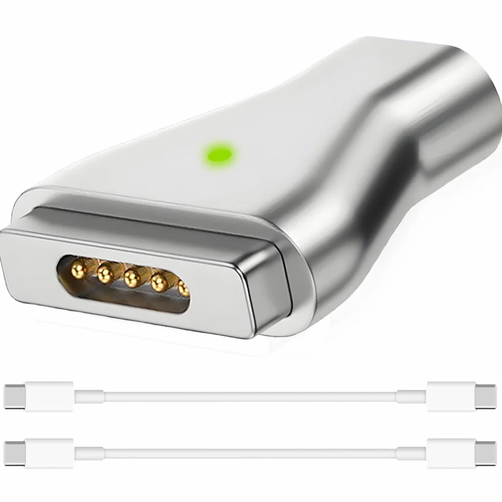 Adapter USB C na magnetyczny, 2 sztuki, typ C na Safe 2 T-Head T-Tip PD 100 W adapter do szybkiego ładowania do Mac Book Air/Pro 11" i 13" (po 2012-2015)