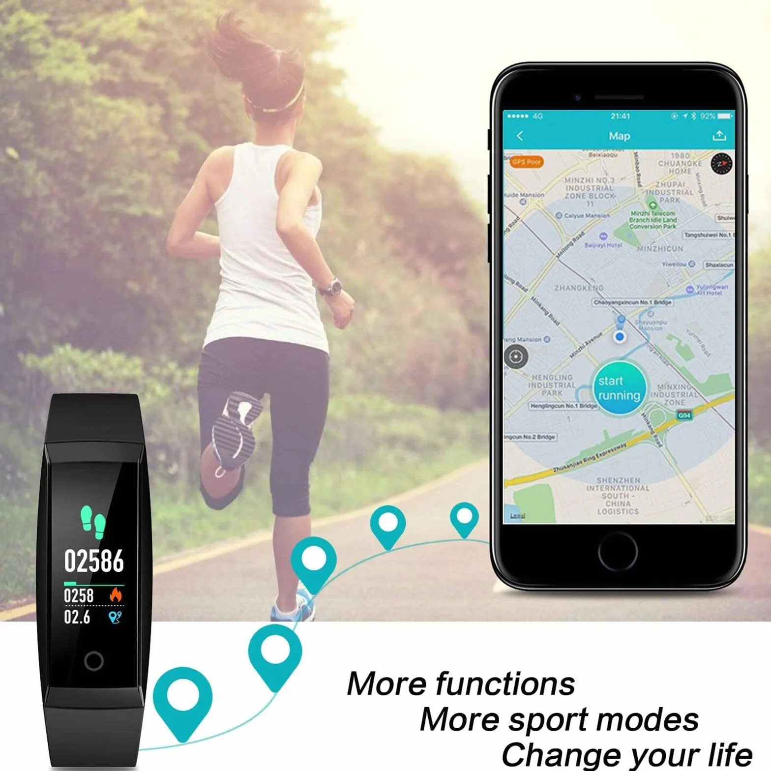 Smartwatch IP67 dla kobiet i mężczyzn. Wodoodporny inteligentny zegarek, monitor aktywności HETP, zegarek fitness, krokomierz, opaska fitness ze stoperem, sportowy, GPS, monitorowanie snu,