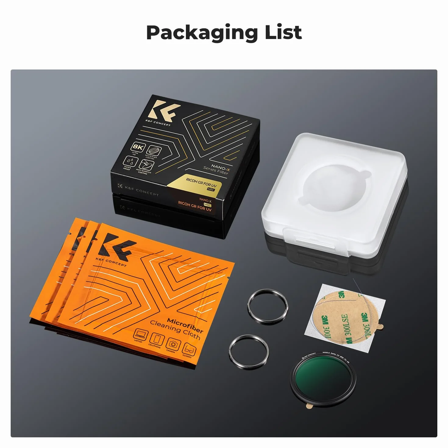 K&F Concept Filtr ochronny UV kompatybilny z Ricoh GR IIIx HDF, filtr UV ze szkłem optycznym HD 28 warstw nano-powlekanych