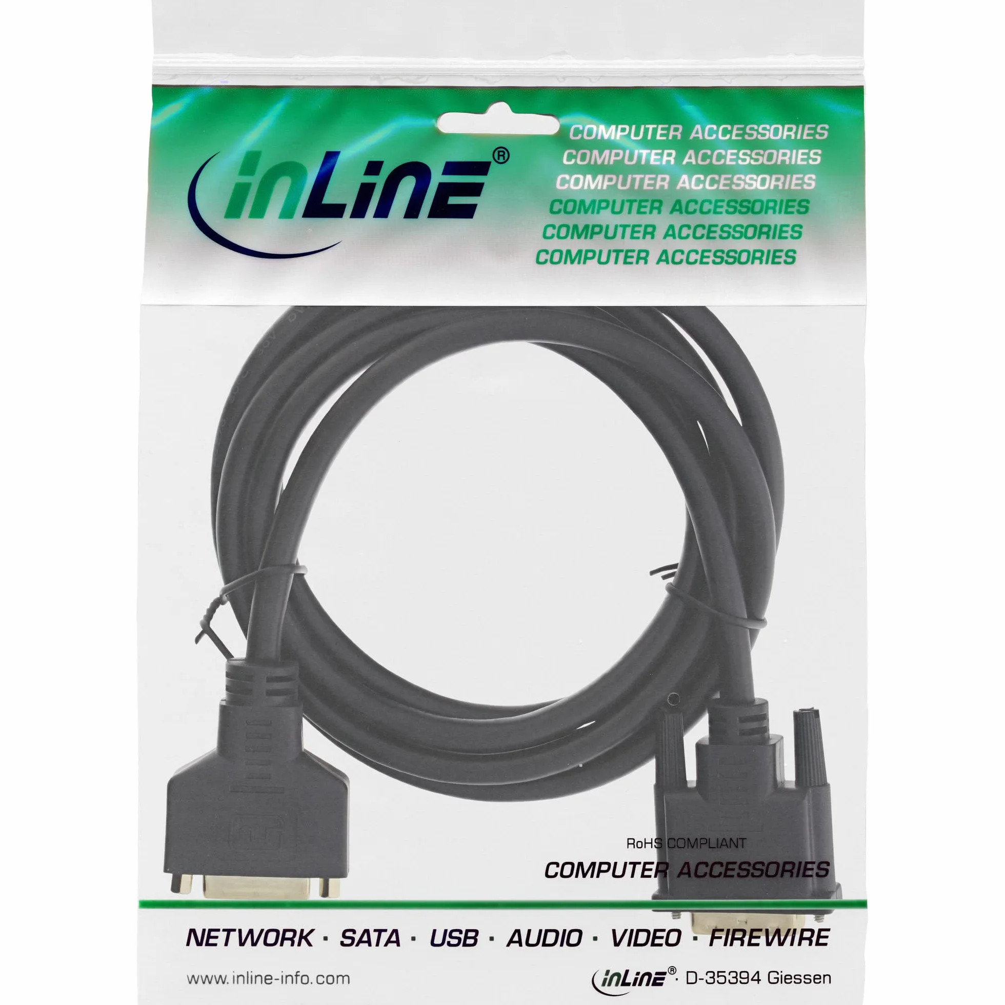 InLine 17773P DVI-D przedłużacz Premium, cyfrowy 24+1 wtyczka/gniazdo, Dual Link, 2 m