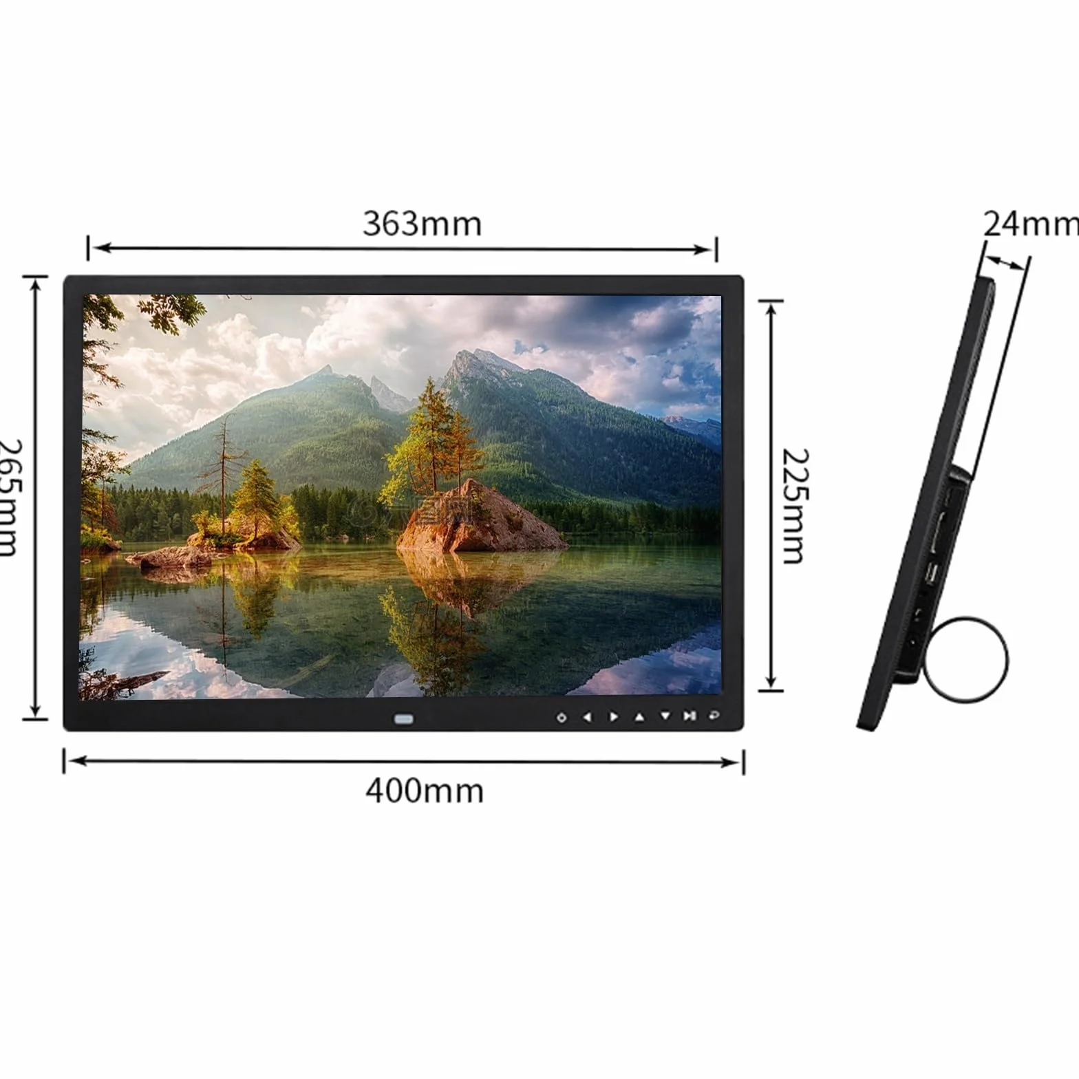 17-Calowa Cyfrowa Ramka Na Zdjęcia Hdmi – Elektroniczny Album Na Zdjęcia Montowany Na Ścianie(Czarny)