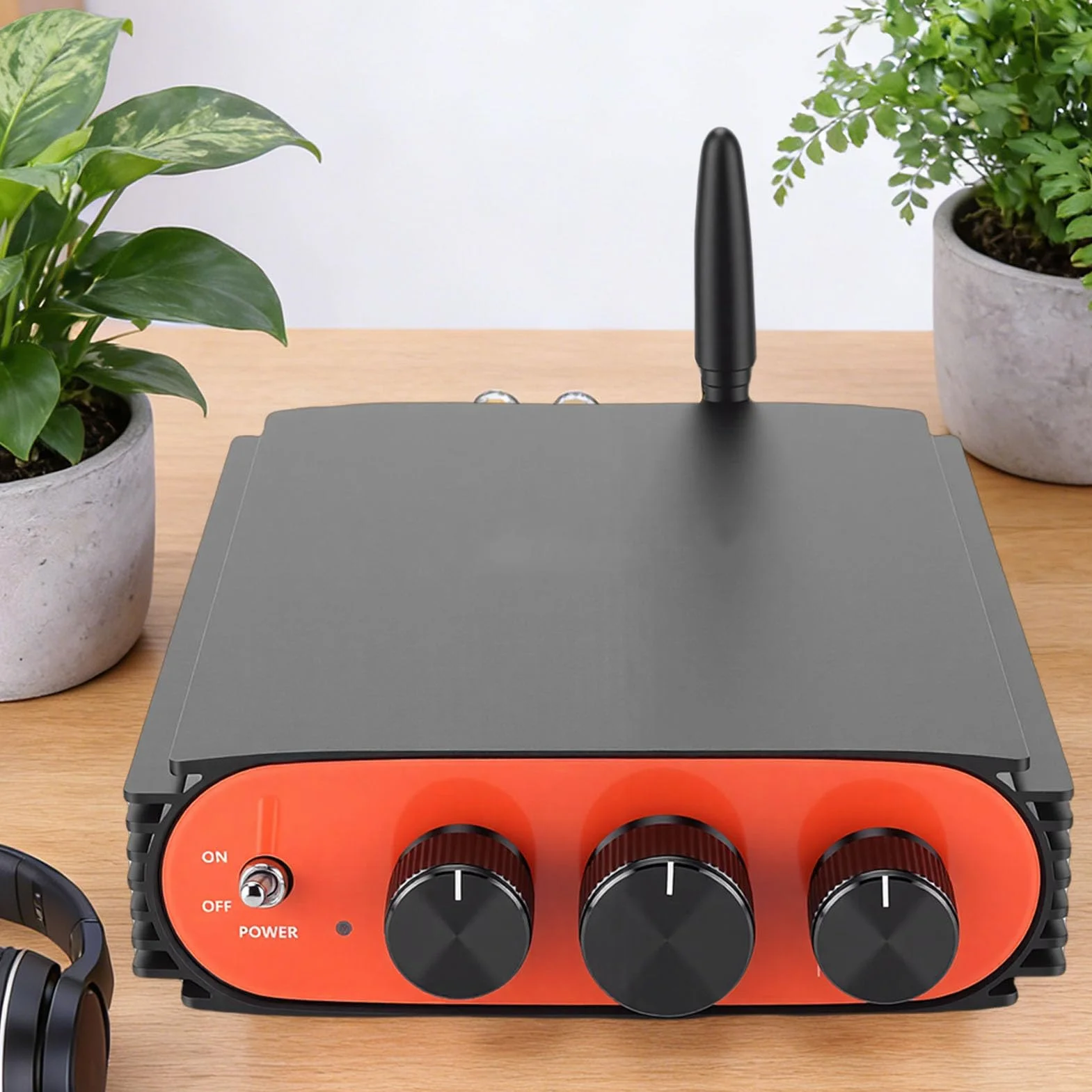 Wzmacniacz Cyfrowy BT 5.3, Dwukanałowy Wzmacniacz Stereo HiFi o Mocy 600 W z Chipem DSP TPA3255, Porty USB AUX SUB OUT, do Głośników Kina Domowego System Muzyczny (wtyczka UE)