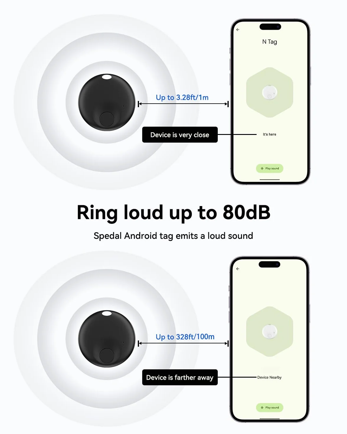 Spedal 2-en-1 Android Tracker Tag Bluetooth (4 czarne)