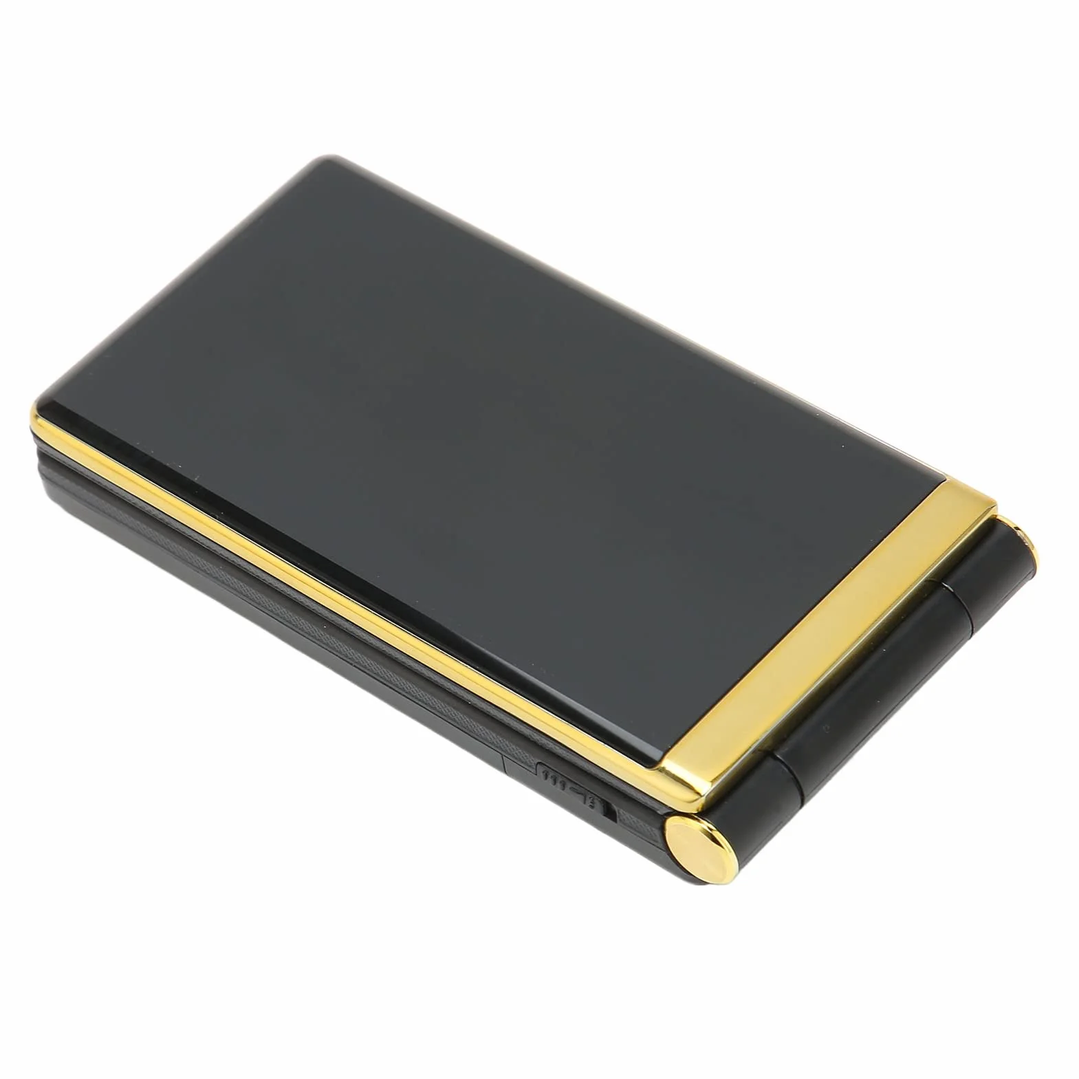 Odblokowany Telefon Komórkowy Sieć 2G z klapką Duże Przyciski Starszy Telefon Komórkowy Podwójny Ekran 3-calowy Ekran Główny (GOLD)