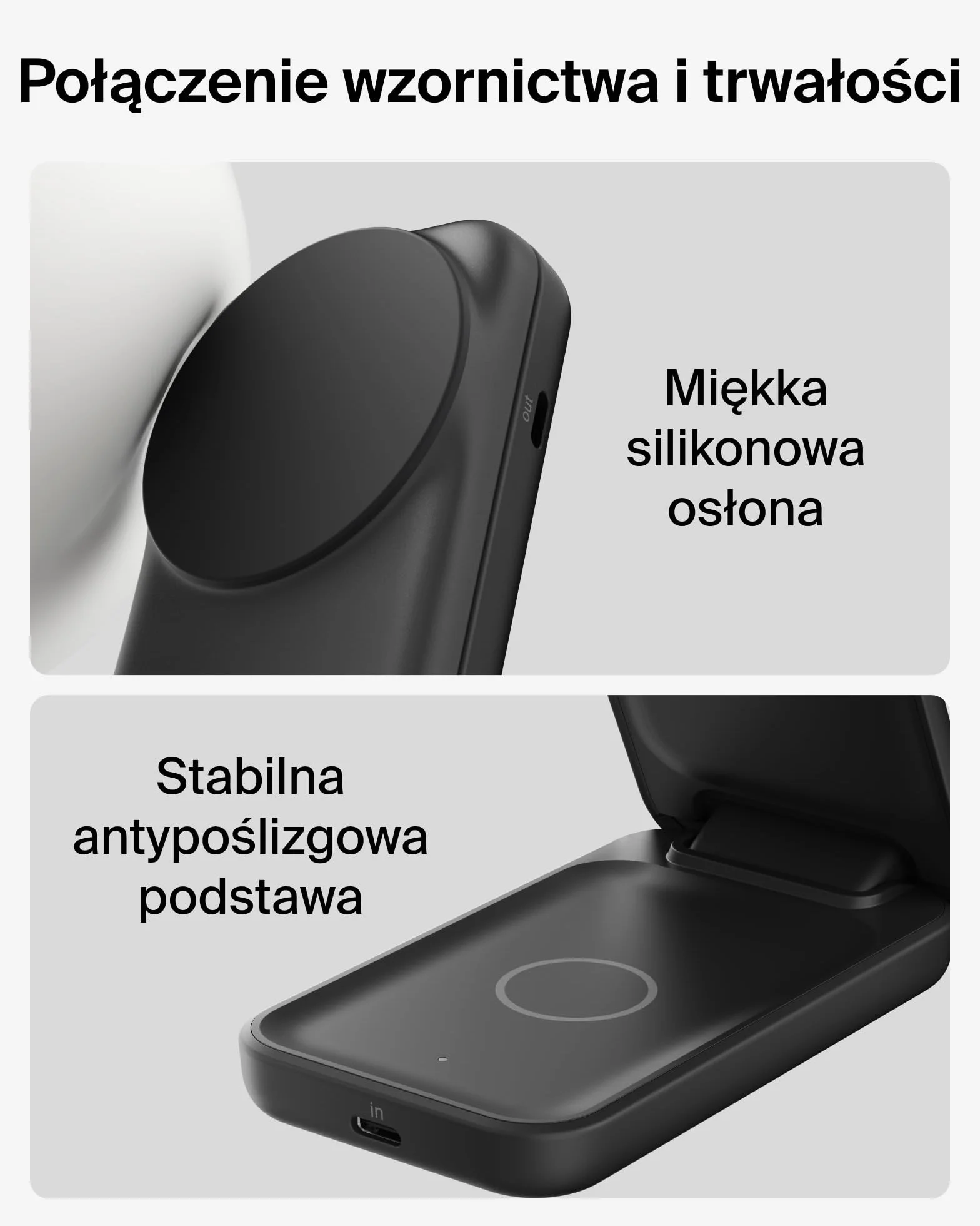 Belkin UltraCharge Qi2 25W Ładowarka Bezprzewodowa 2 W 1, Kompatybilna z MagSafe, Stacja Ładująca do IPhone 16, AirPods, Pixelsnap, Rozkładana Podstawka z Portem USB-C i Zasilaczem 45W, Czarna