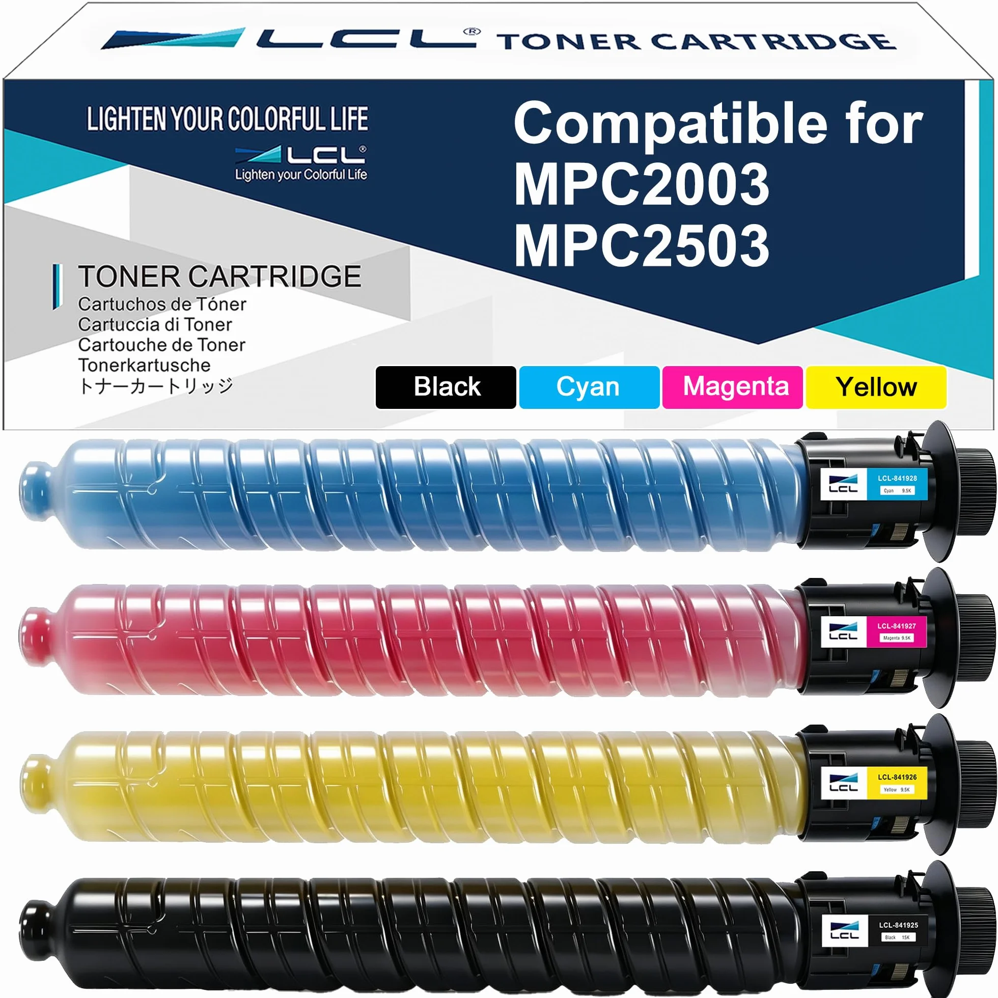 LCL Kompatybilny toner 841925 841926 841927 841928 MP C2003 MP C2503 zamiennik do Ricoh Aficio MP C2003 MP C2503 MPC2003 MPC2503 MP C2004 MP C2504 MP C2504 MP (Czarny cyjan (Czarny Cyan magenta żółty)