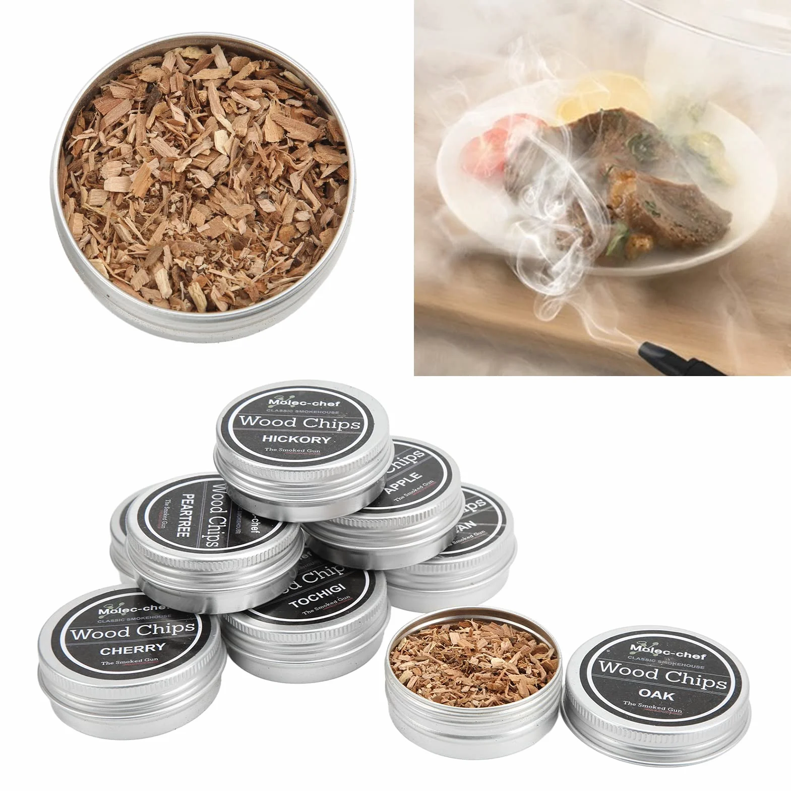 Zrębki do Palenia Whisky Wood Chip Zestaw 8 Sztuk do Palacza Koktajlowego