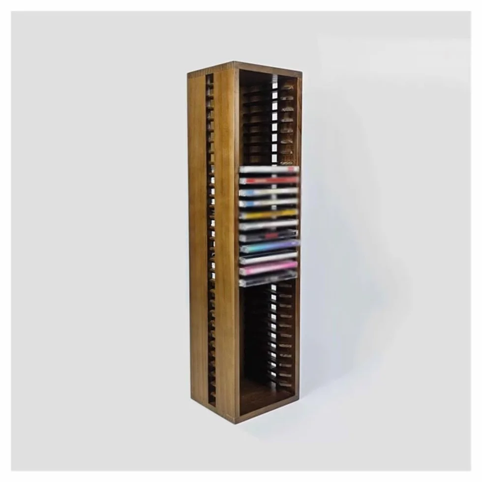 Stojak do przechowywania płyt CD Stołowy uchwyt na albumy CD montowany na ścianie drewniany stojak na płyty Home Decor