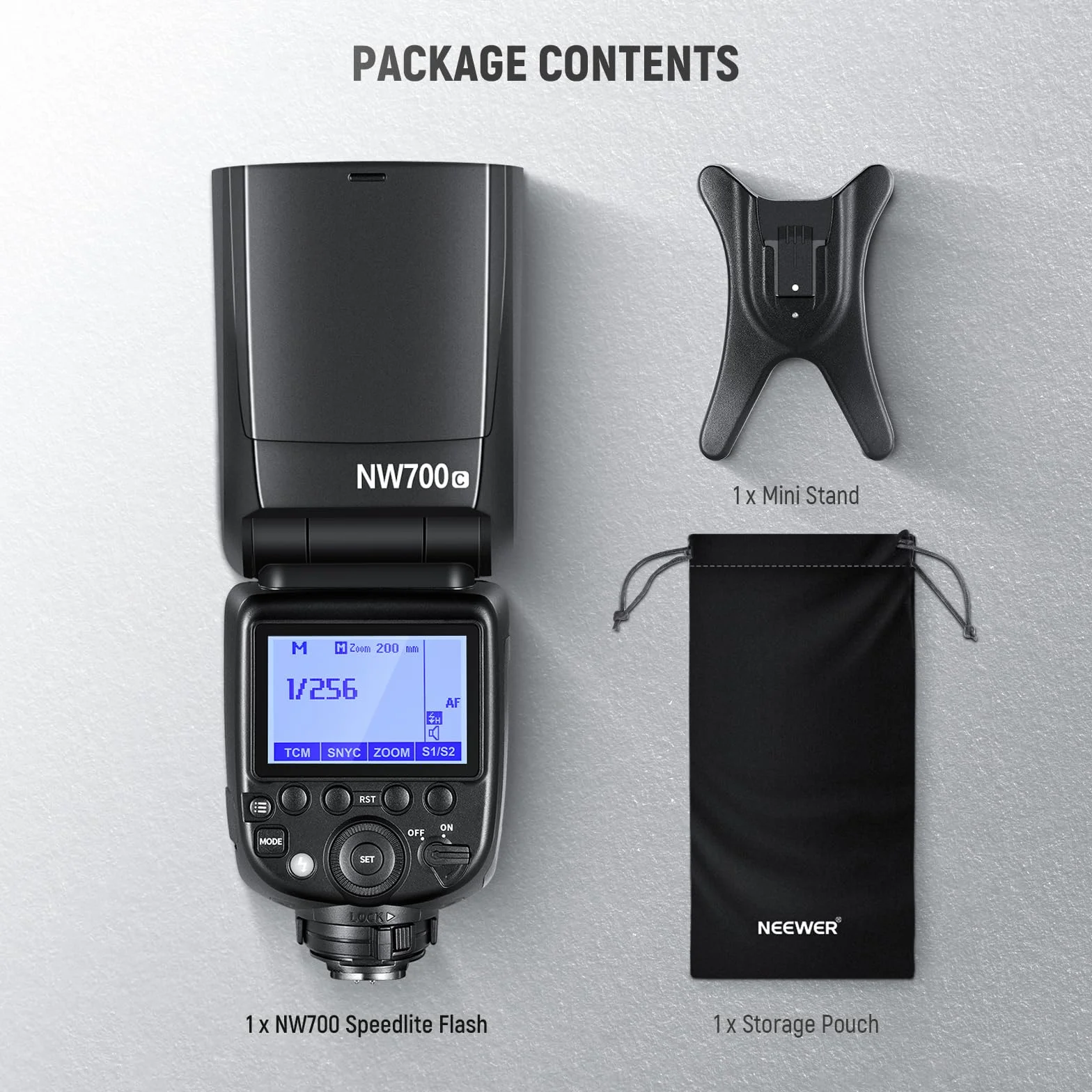Neewer NW700-C TTL Flash Speedlite kompatybilny z aparatami Canon DSLR, szybka synchronizacja 1/8000s, wyjście 1/1-1/256, funkcja TCM, 230 pełna moc Flash, szybki recykling 0,1-2,7 s, baterie nie są