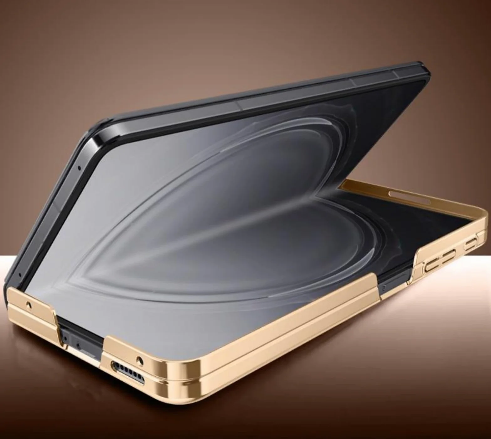 Find N6 etui na telefon komórkowy z klapką magnetyczną ze skóry + stojak na obiektyw + View Window, etui z klapką Folio do Oppo Find N6(3)