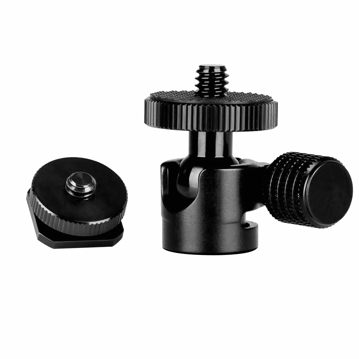 koolehaoda 1/4 Mini BallHead & Hot Shoe Adapter do montażu na statywie kamery wideo Light Statyw (1/4 Ball Head)