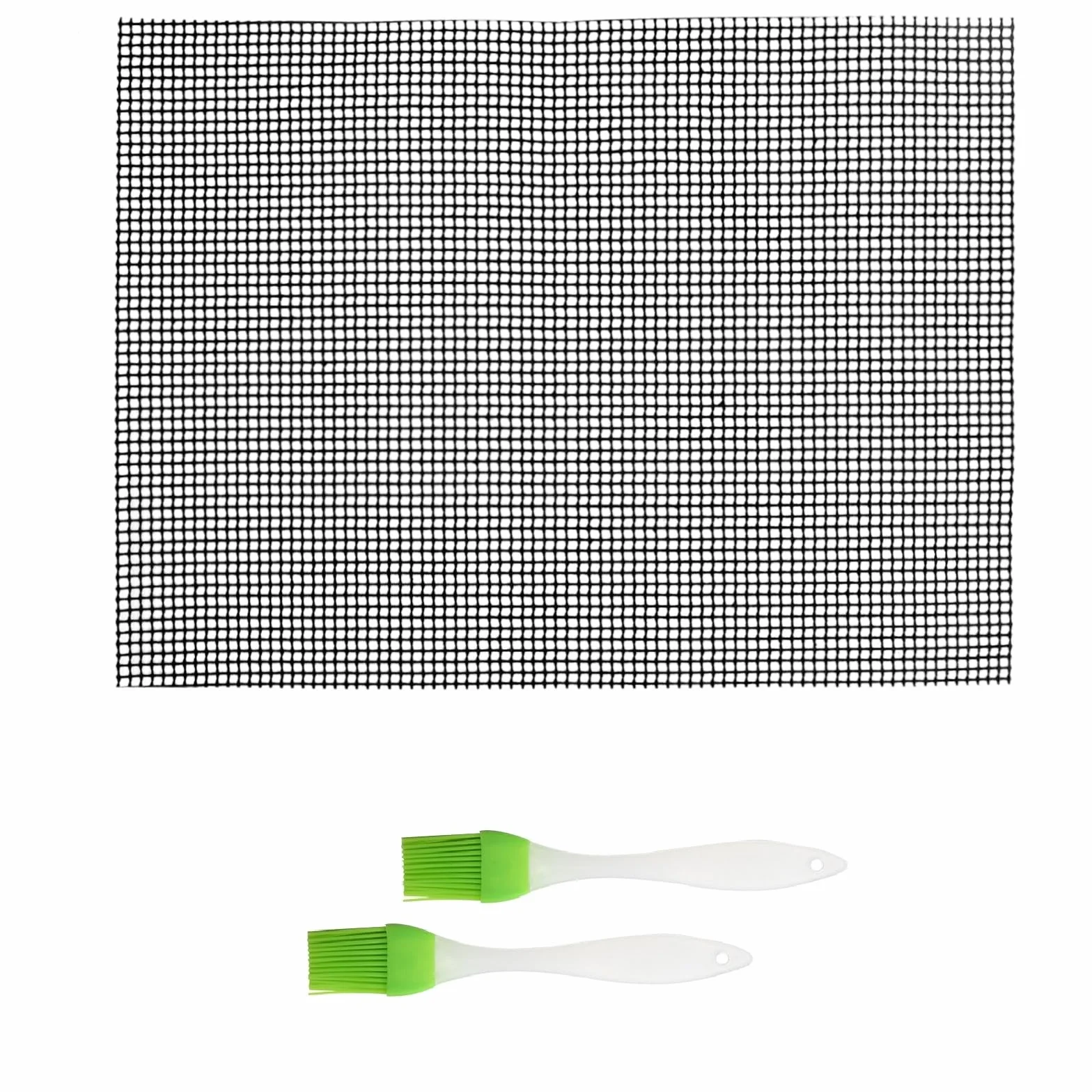 Zestaw mat do grilla nieprzywierająca czarna 40x30 cm siatka teflonowa odporna na ciepło wielokrotnego użytku
