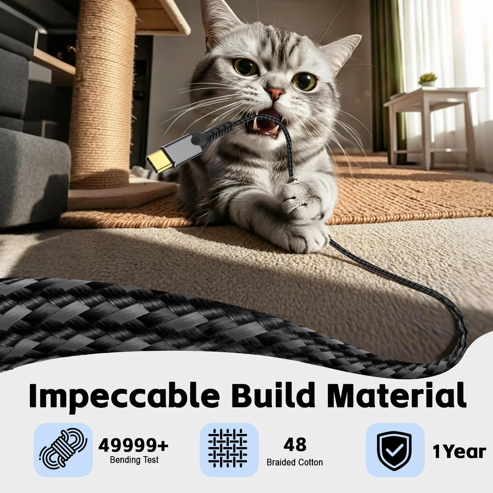 Kabel USB C do HDMI 4K 60 Hz Thunderbolt 3/4/5 HDMI 2.0 HDR 2 m