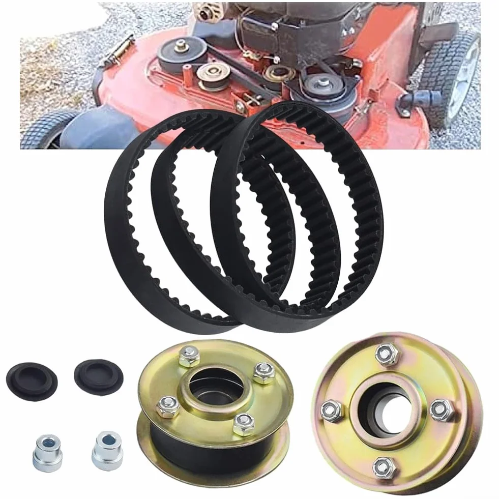 QOXEZY 131-4509 125-2532 Koło pasowe kosiarki i zestaw paska 120-3335 do pokładu dla Toro 76 cm do TimeMaster 76 cm, akcesoria do kosiarki, zawiera 2 x koło pasowe, 1 x pasek