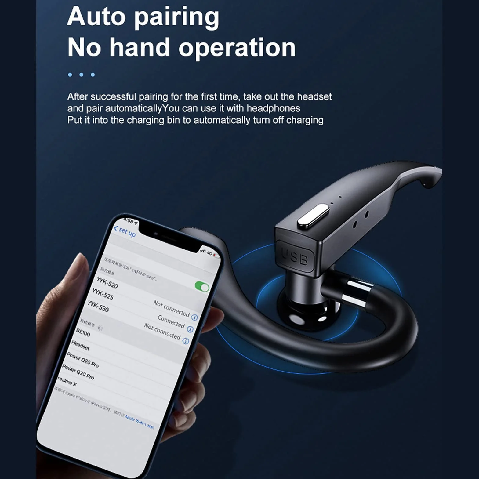 Zestawy Słuchawkowe Bluetooth z Mikrofonem V5.1 Zestaw Głośnomówiący Bluetooth Słuchawki Douszne Wodoodporne Słuchawki IPX7 do Jazdy/biznesu/biura z Systemem Android/iOS, Laptopa