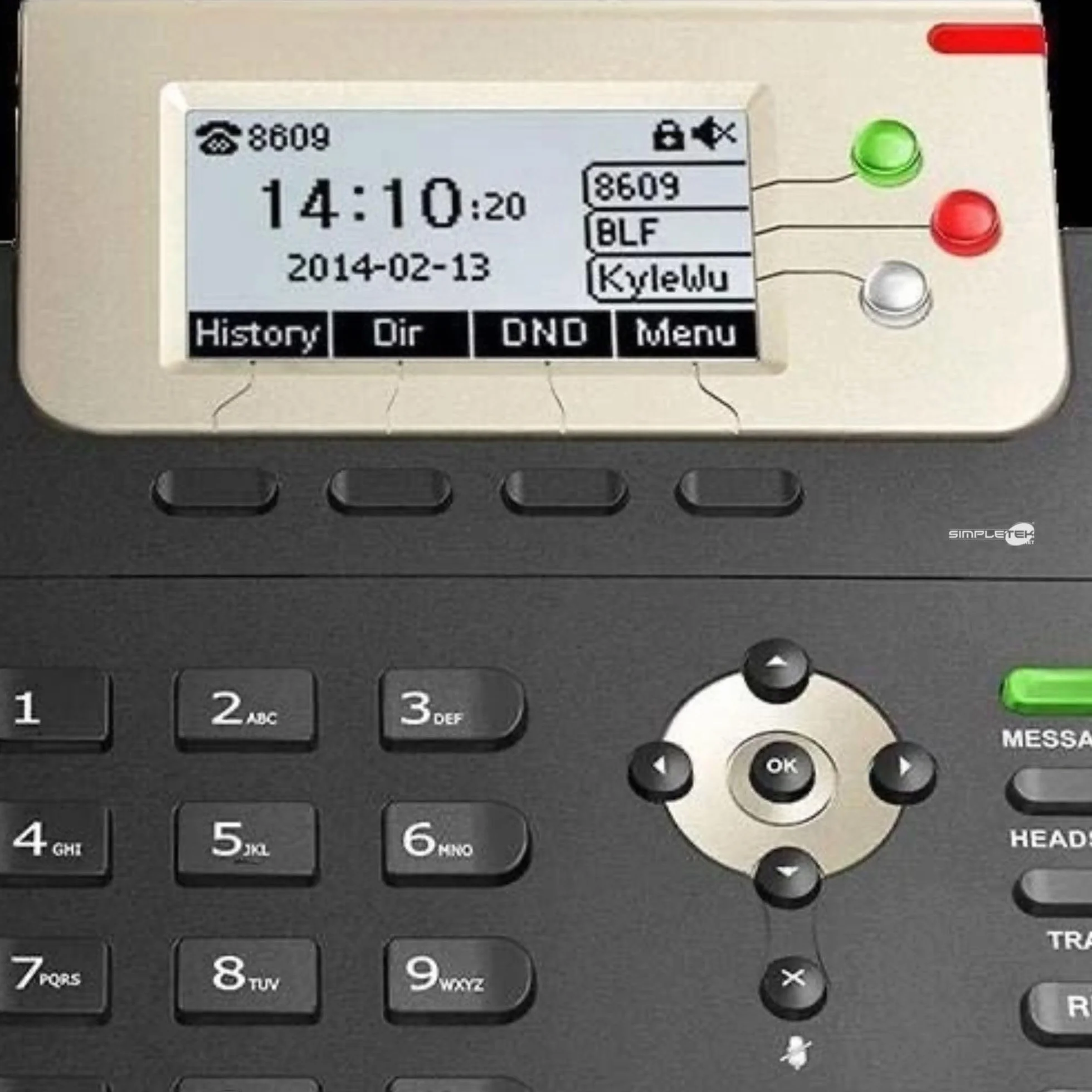 SIMPLETEK - Profesjonalny telefon IP VoIP PoE | 3 konta SIP, Audio HD, 2 x Gigabit Ethernet, podświetlany wyświetlacz (odnowiony)