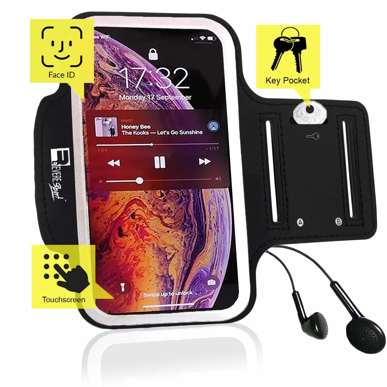 RevereSport iPhone 12 opaska do biegania, wysokiej jakości sportowe etui na telefon dla biegaczy, ćwiczeń i ćwiczeń na siłowni