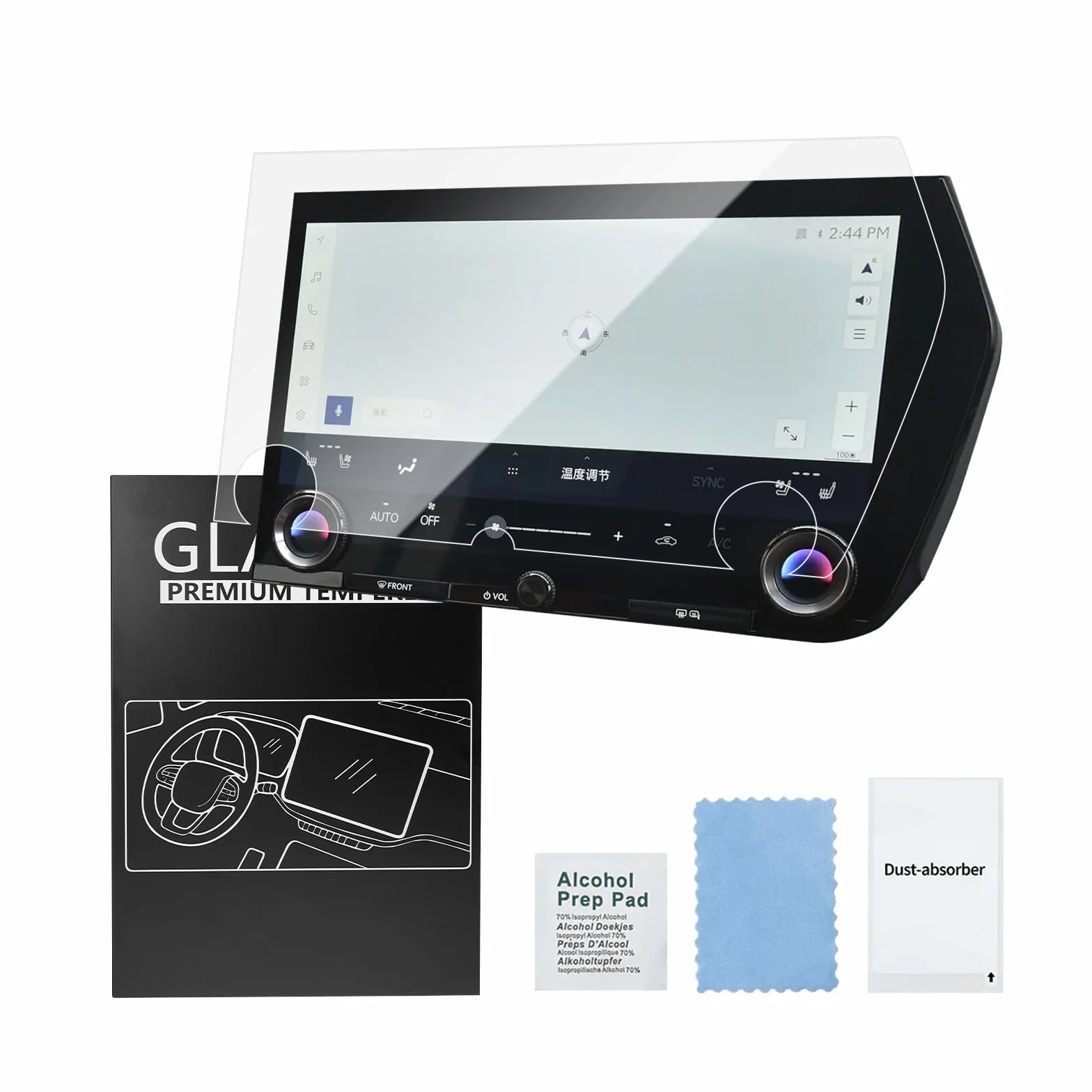 Folia ochronna na wyświetlacz nawigacji GPS, pasuje do Lexus RZ 2023-2024, szkło hartowane 9H, radio samochodowe, nawigacja, folia chroniąca przed odciskami palców, nieoślepiająca, 14 cali