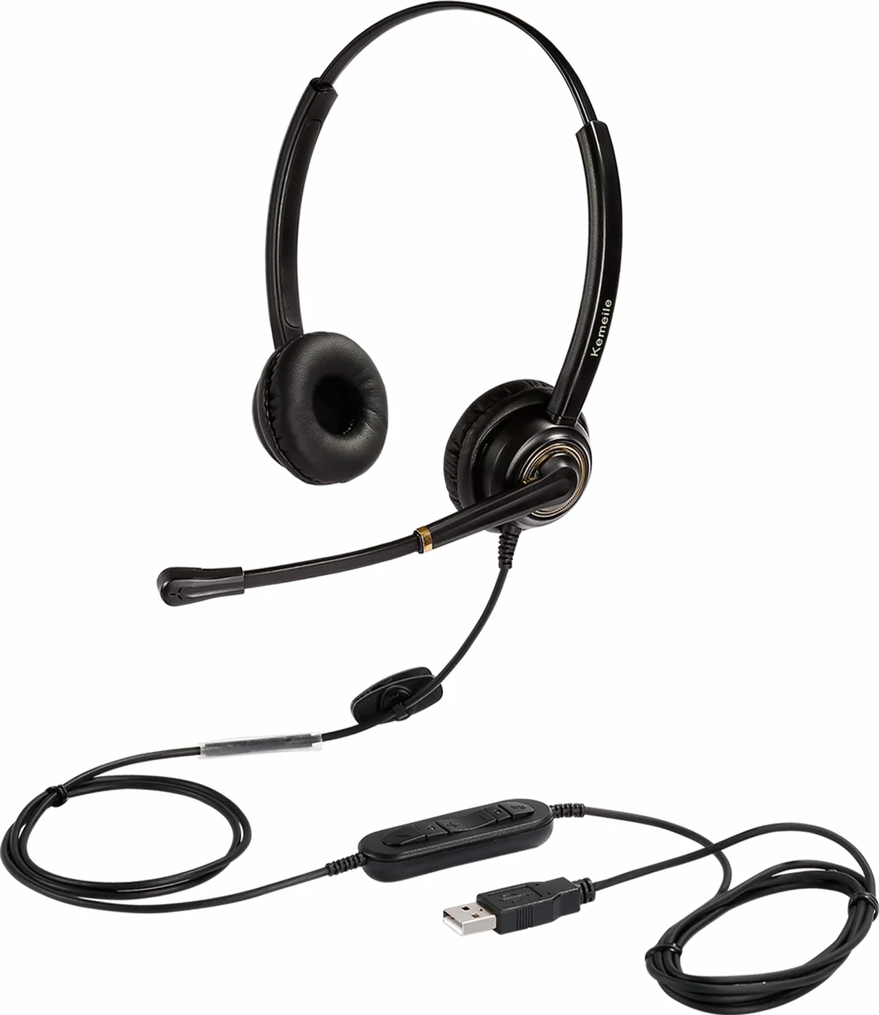 Kejia Electronic Co.,Ltd Zestaw słuchawkowy USB z mikrofonem z redukcją szumów do laptopa PC, zestaw słuchawkowy do komputera dla zespołów softphone'ów, Zoom, Business Skype, połączenia konferencyjne
