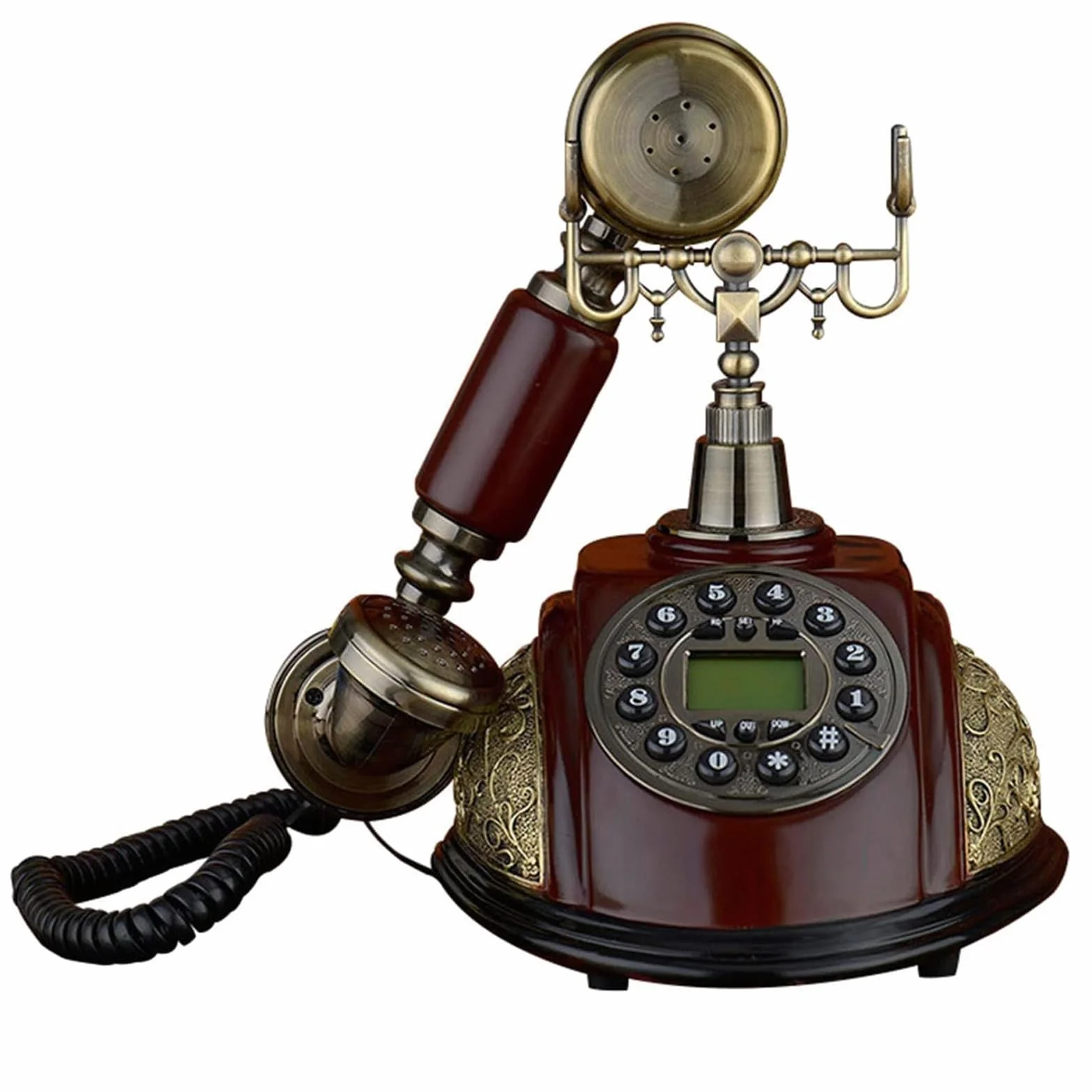 Telefon Przewodowy W Stylu Vintage, Telefon Stacjonarny W Stylu Retro, Staroświecki Telefon Stacjonarny Na Biurko Z Podświetlanym Wyświetlaczem, Regulowana Głośność Dzwonka, Do Domu, Biura