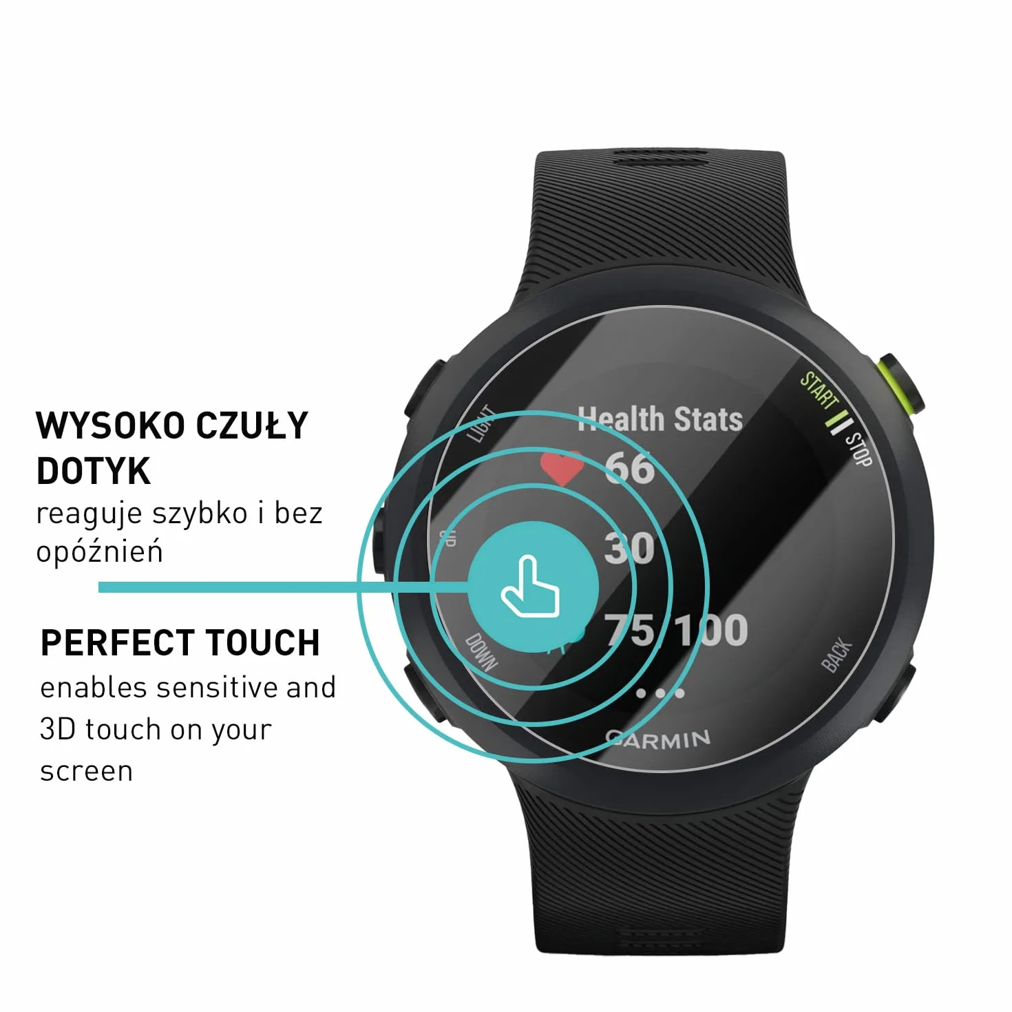 smartect Szkło Hartowane [3 Sztuki, Clear] dla Garmin Forerunner 45 / 45s / 55, Szklana Ochrona Ekranu 9H, Ochraniacz Ekranu bez Pęcherzyków, Bez Odcisków palców