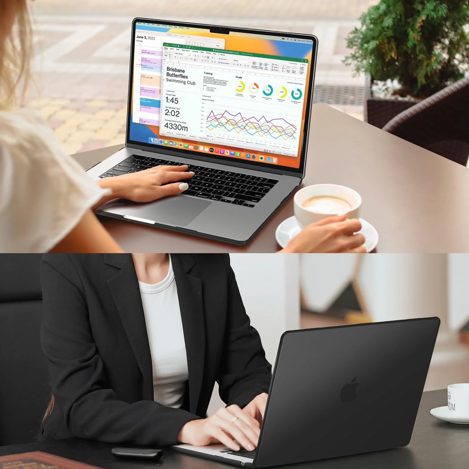 Fintie Etui ochronne do MacBook Air 15 cali M5 M4 M3 M2 A3448 A3241 A3114 A2941 czarne matowe