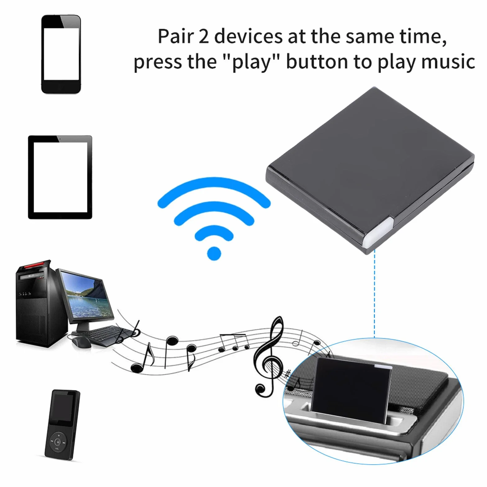 30 -pinowy Odbiornik Adaptera Bluetooth dla 30 Głośników Dock, Adapter Bluetooth 5.0 dla Sounddock