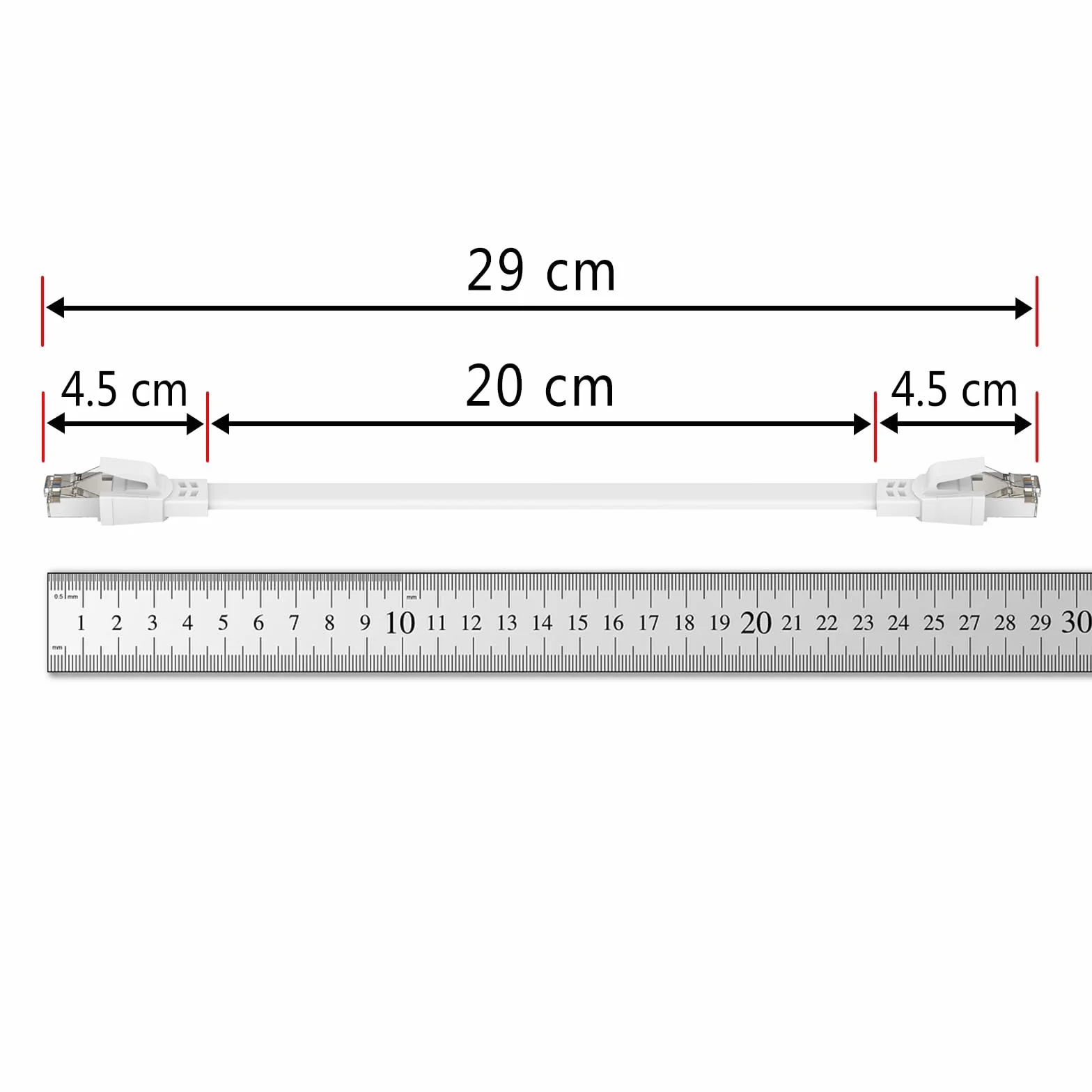Ercielook Kabel Ethernet CAT8 0,2 m (5 szt.), wysoka prędkość 40 Gb/s, 2000 MHz, ekranowany, płaski kabel sieciowy, profesjonalny kabel internetowy RJ45 do routera/komputera / gier, modemu/panelu