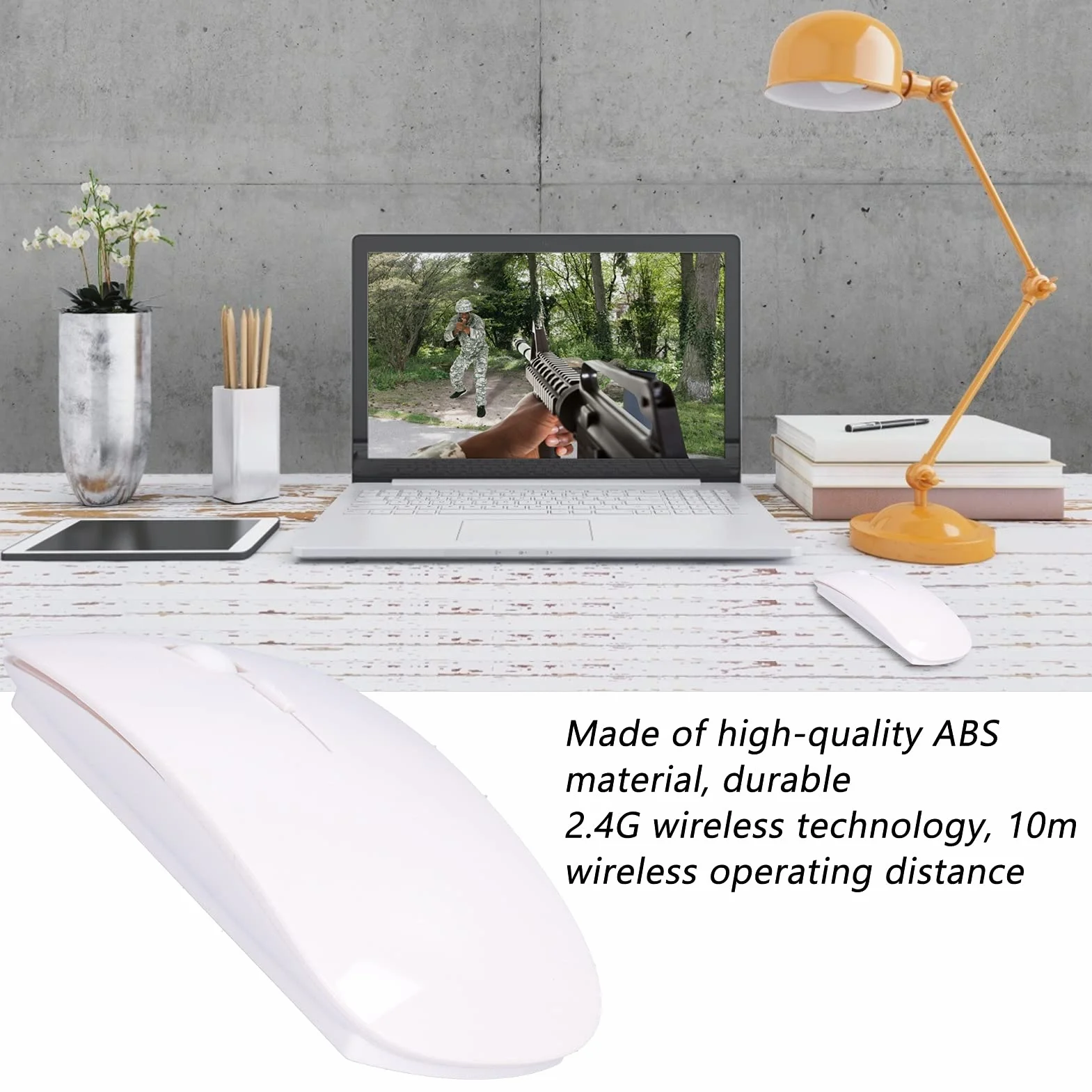 Przenośna mysz bezprzewodowa ADITAM, smukła mysz Bluetooth, technologia pozycjonowania optycznego, mysz ergonomiczna, do notebooków, komputerów stacjonarnych, gier, biura(czarny) Double the comfort
