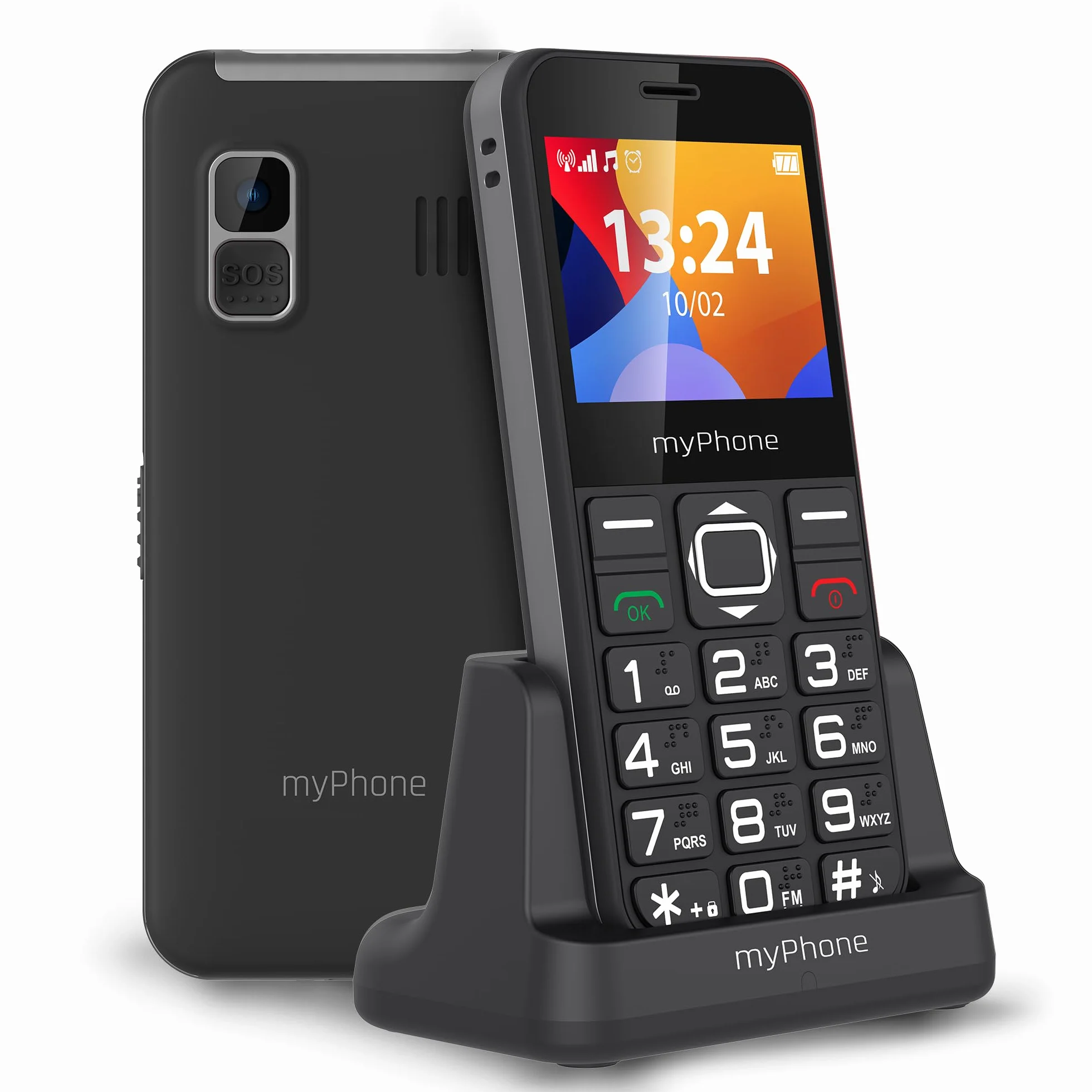 MP myPhone Halo 3 Telefon z czytelną latarką LED, Czarny