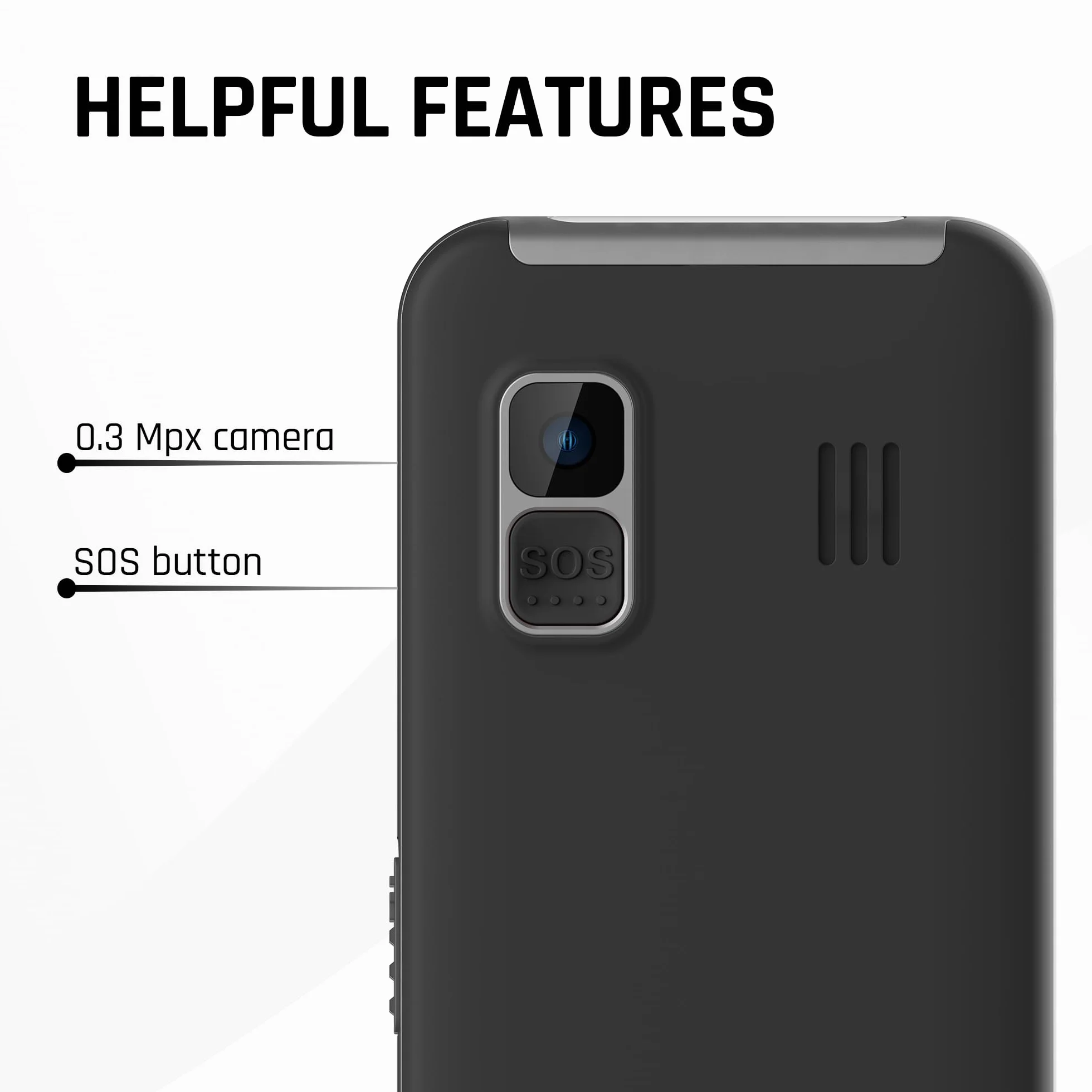 MP myPhone Halo 3 Telefon z czytelną latarką LED, Czarny