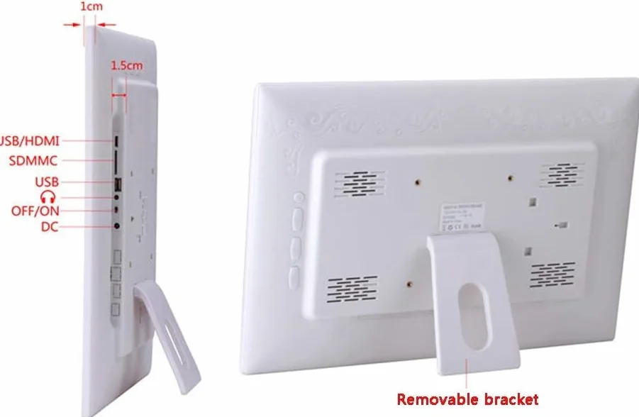 17-calowa cyfrowa ramka na zdjęcia o wysokiej rozdzielczości z 16 GB pamięci, elektroniczna ramka na albumy fotograficzne, elektroniczna ozdoba, maszyna do reklamy komercyjnej (biała)