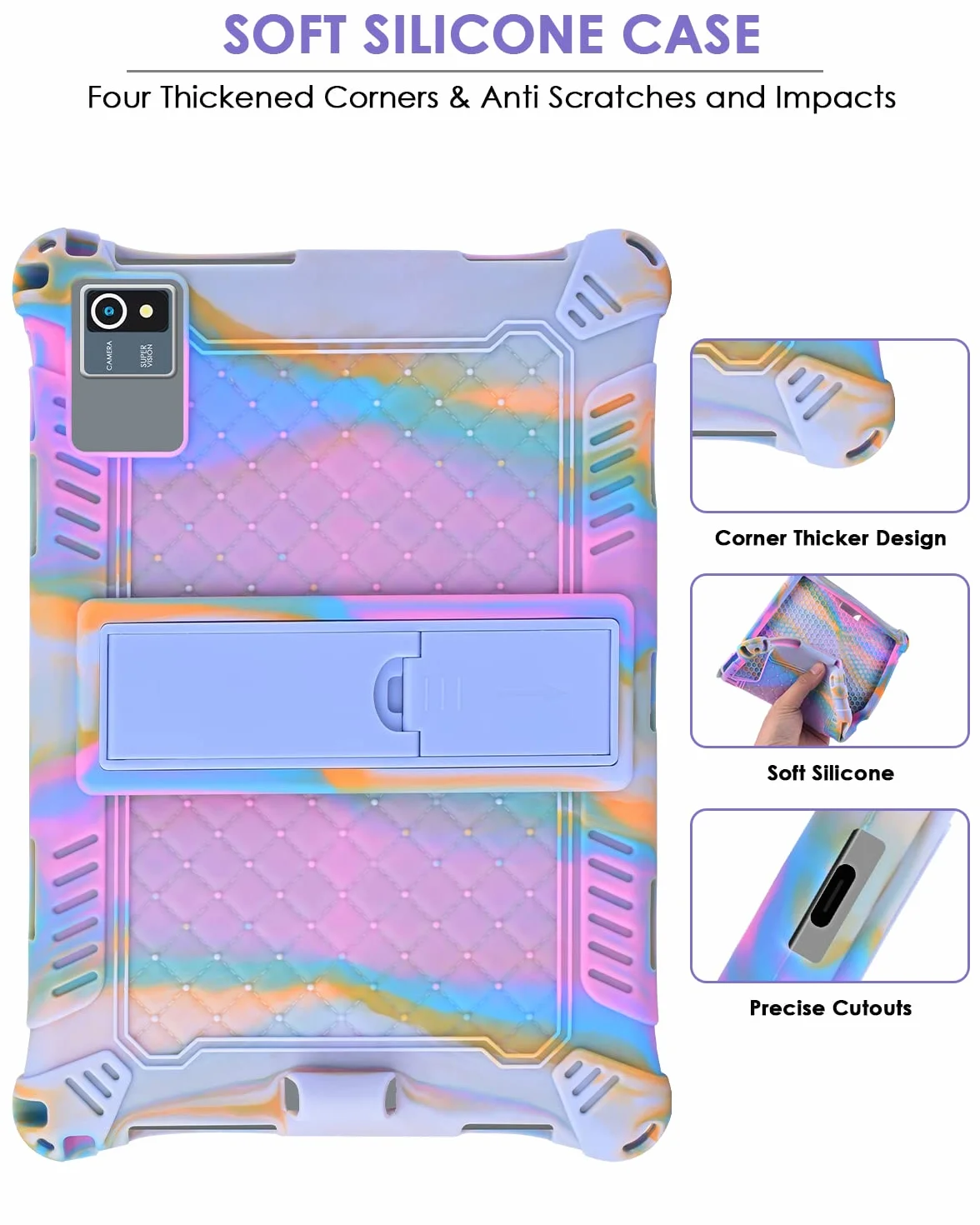 KATUMO Universalne Twarde Etui z Silikonu dla Tabletów 10,1 cali, Etui dla JIKOCXN C30 / DEERTiME E6 / ZONKO/DOOGEE U10 / SKYEGG K11 tabletów 10 cala, z Pióro i Pasek na Ramię