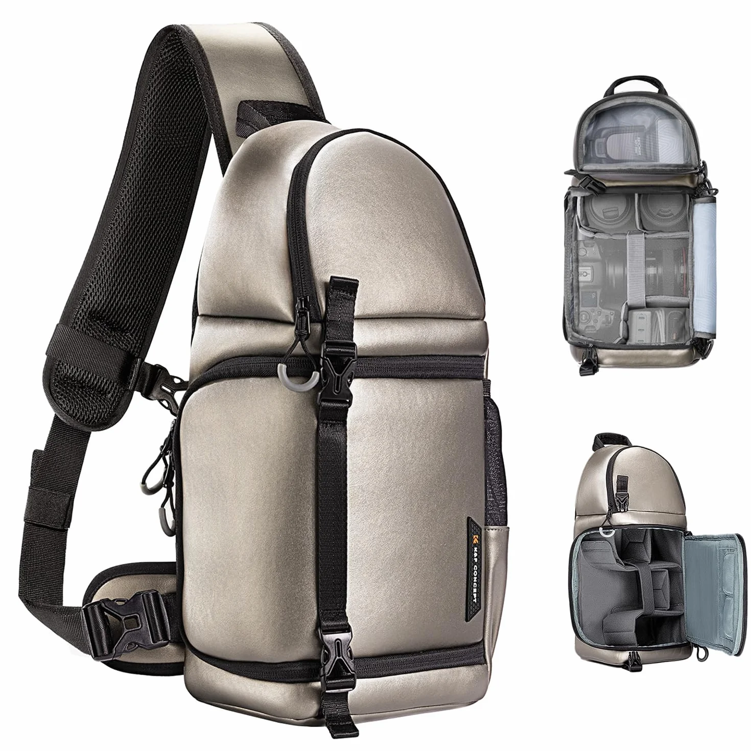 K&F Concept Torba na aparat, torba crossbody, wodoodporny plecak na ramię, DSLR/SLR, etui na aparat bezlusterkowy, torby fotograficzne z uchwytem na statyw kompatybilne z
