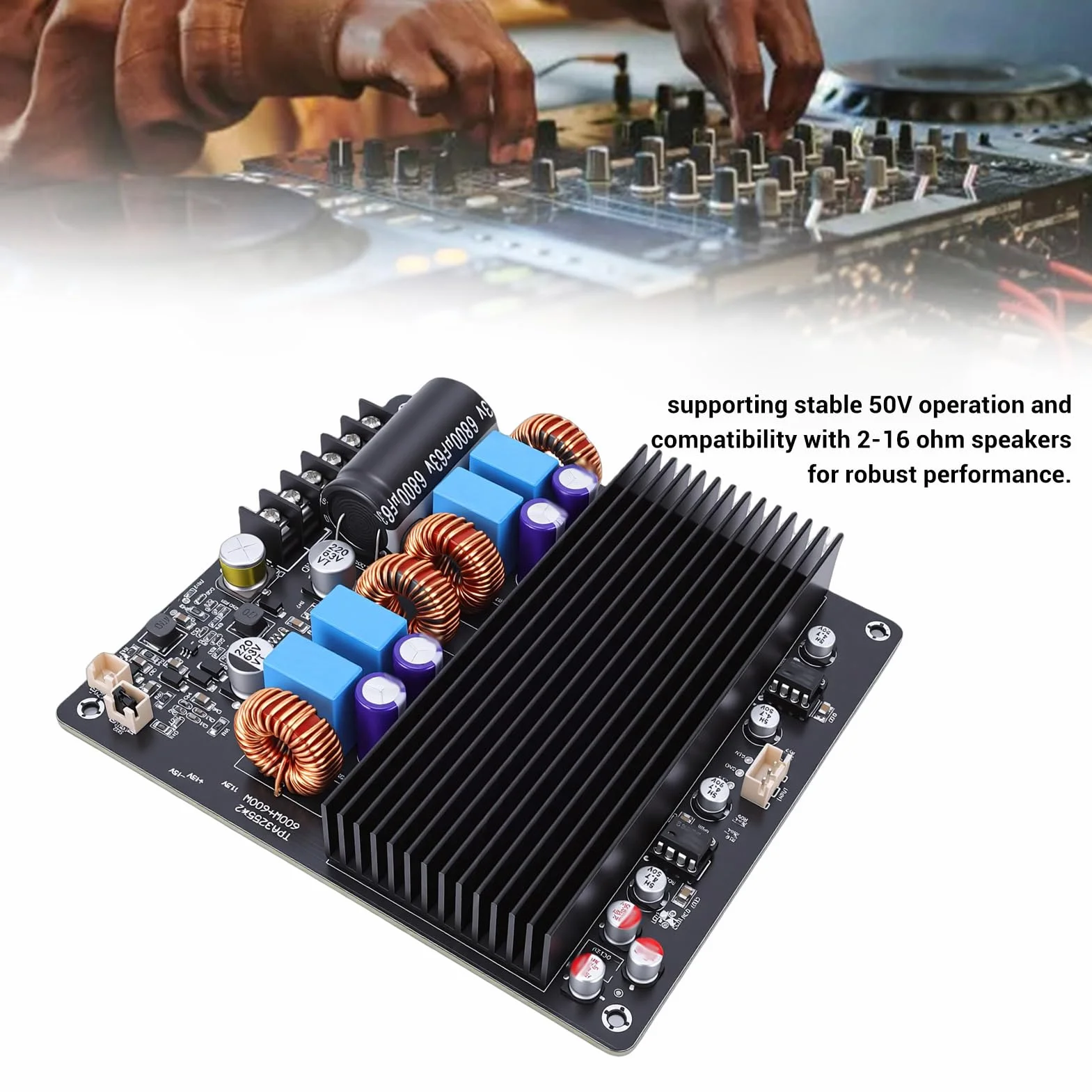 Sxhlseller TPA3255 Płyta Wzmacniacza Cyfrowego Stereo 600 W + 600 W, Dwurdzeniowa Płyta Wzmacniacza Klasy D z Niskimi Zniekształceniami dla Głośnika Samochodowego Subwoofer Kina Domowego