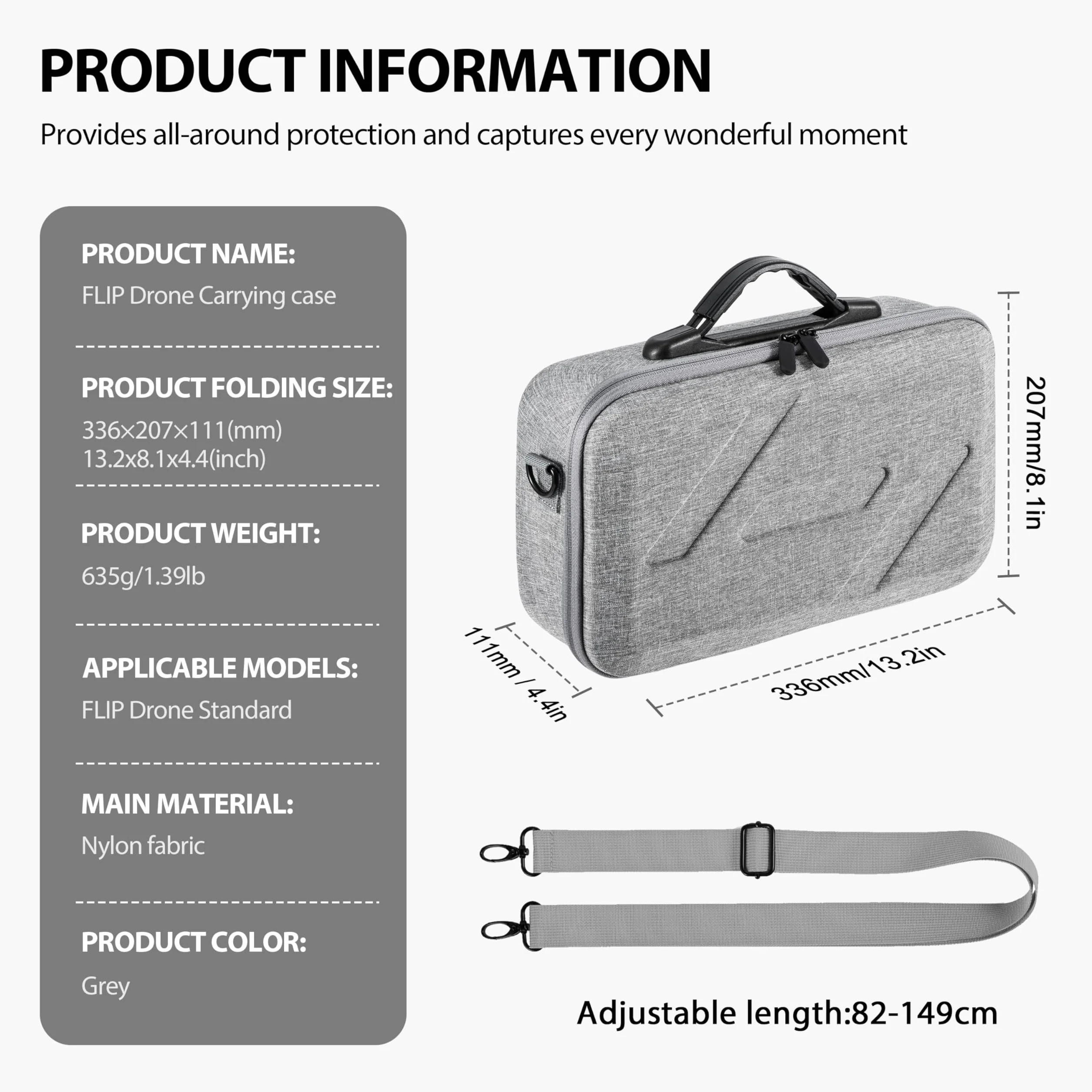 Tomat Etui z klapką, przenośna torba na ramię do DJI Flip Fly More Combo, obsługa 3 inteligentnych baterii lotniczych, torba do przenoszenia z pilotem RC 2/N3
