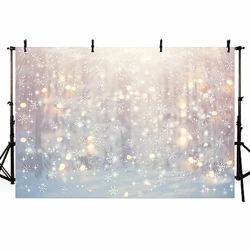 AIBIIN 300 x 210 białe tło na Boże Narodzenie brokat śnieg scena światło bokeh płatki śniegu fotografia tło baby shower rodzina urodziny przyjęcie dekoracja baner fotobudka rekwizyt