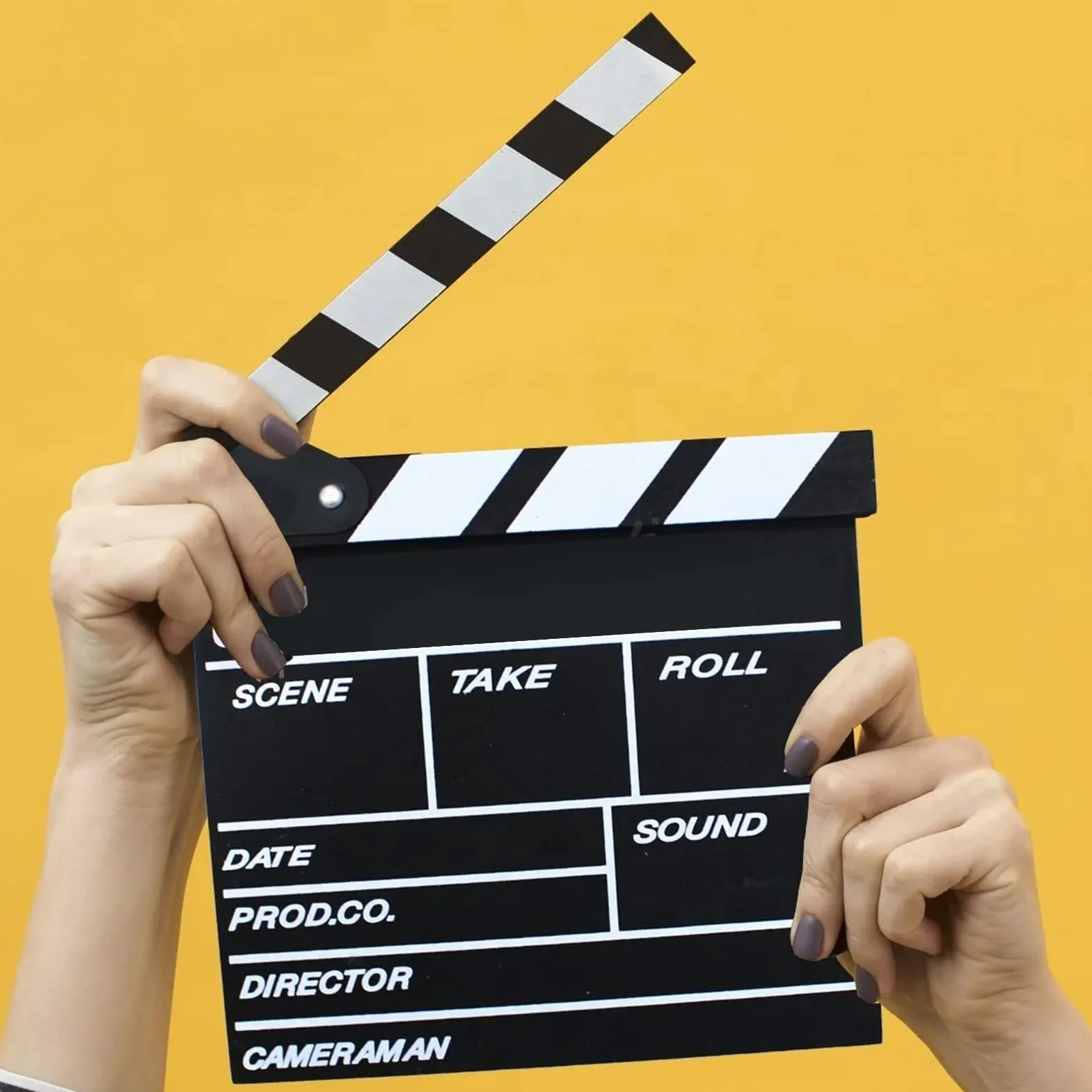 Tablica do Filmów Filmowych, 20 X 20 Cm Klakier do Filmów Suchościeralnych Wielofunkcyjny do Kręcenia Dramatów
