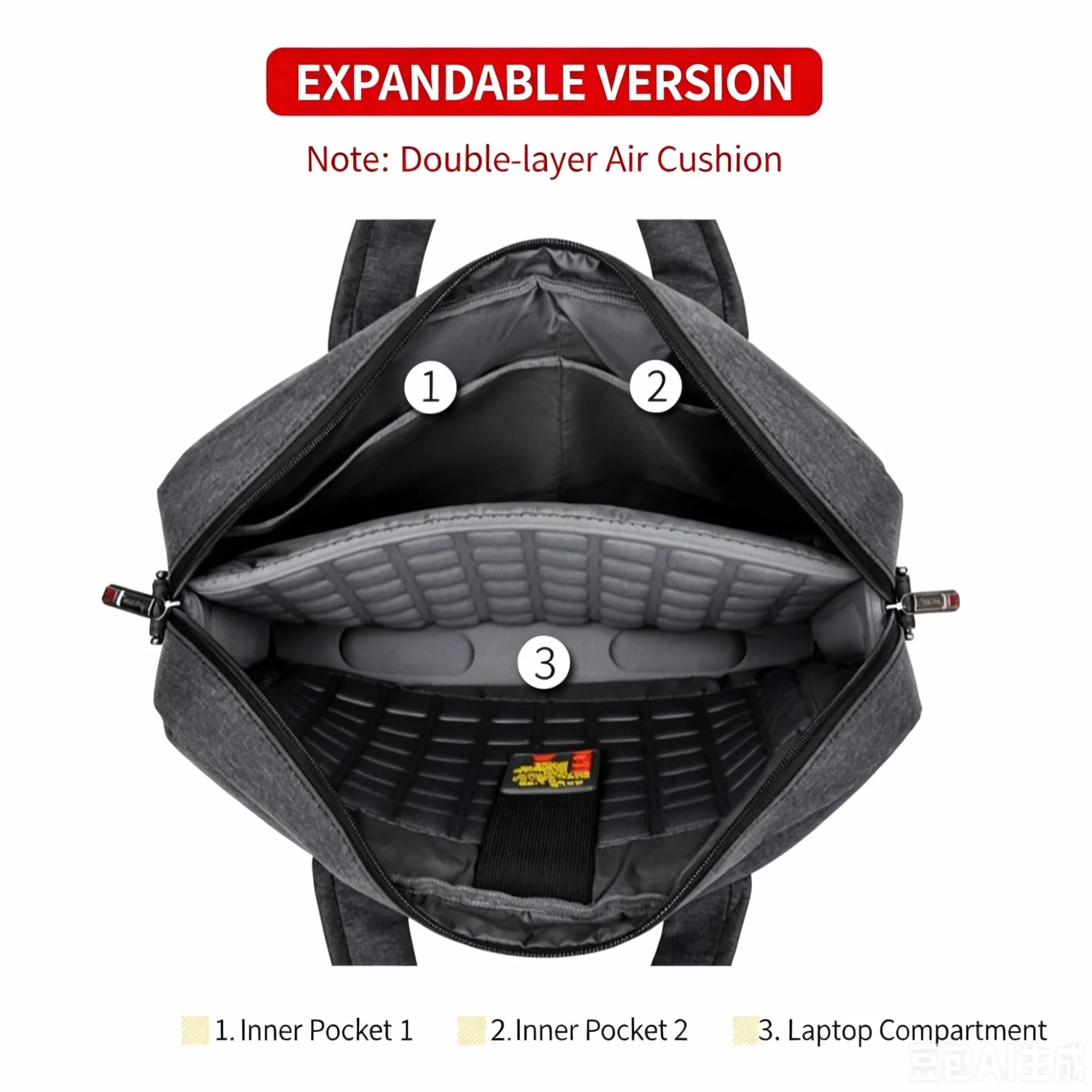 Expandable Laptop Bag Suitable For Lenovo ThinkPad T14s 14-inch | Multi-compartment Waterproof Shockproof Computer Bag with Dual Layer Air Cushion